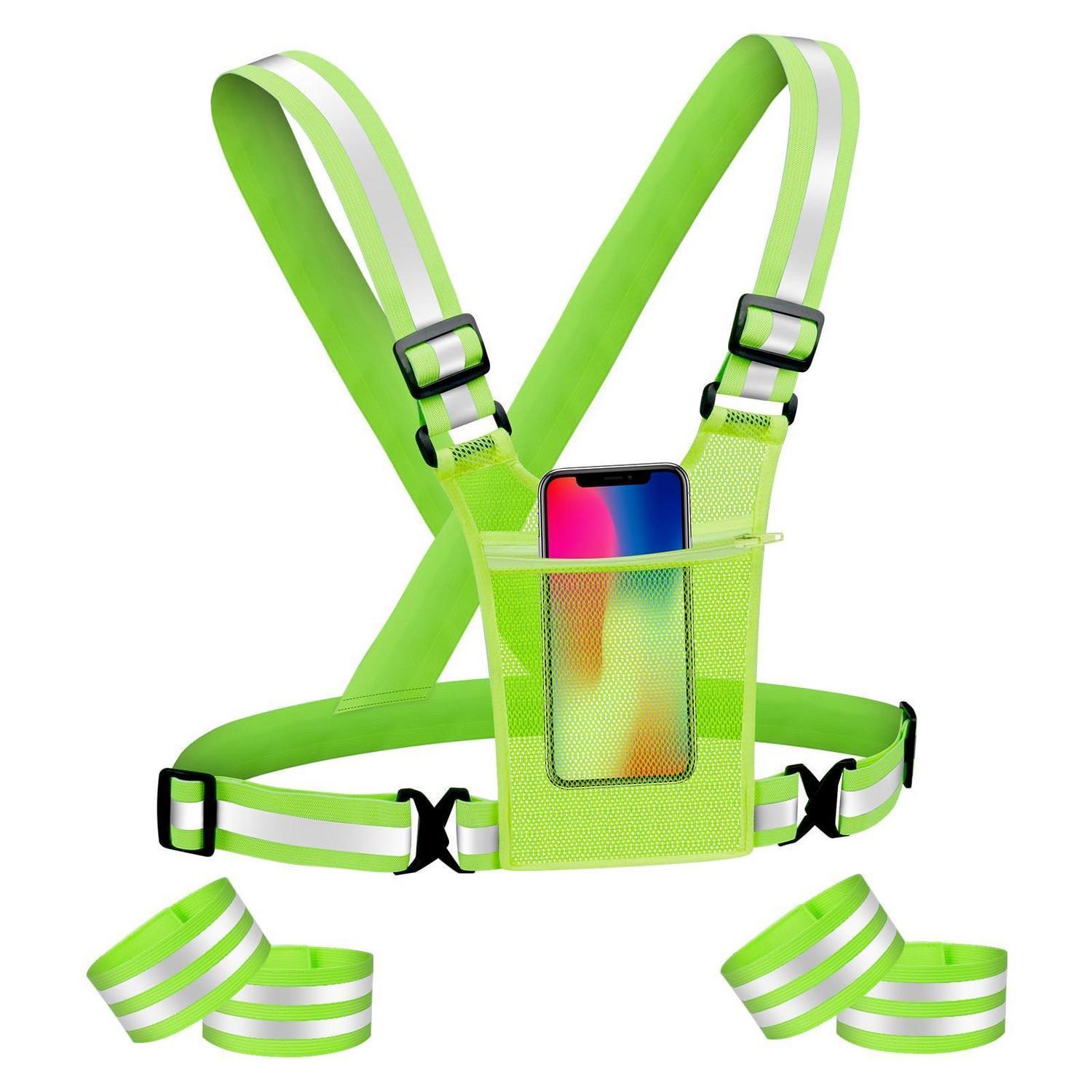 Warnweste Mit Handy-tasche, Reflektorweste Für Damen, Herren, Kinder, Verstellbar
