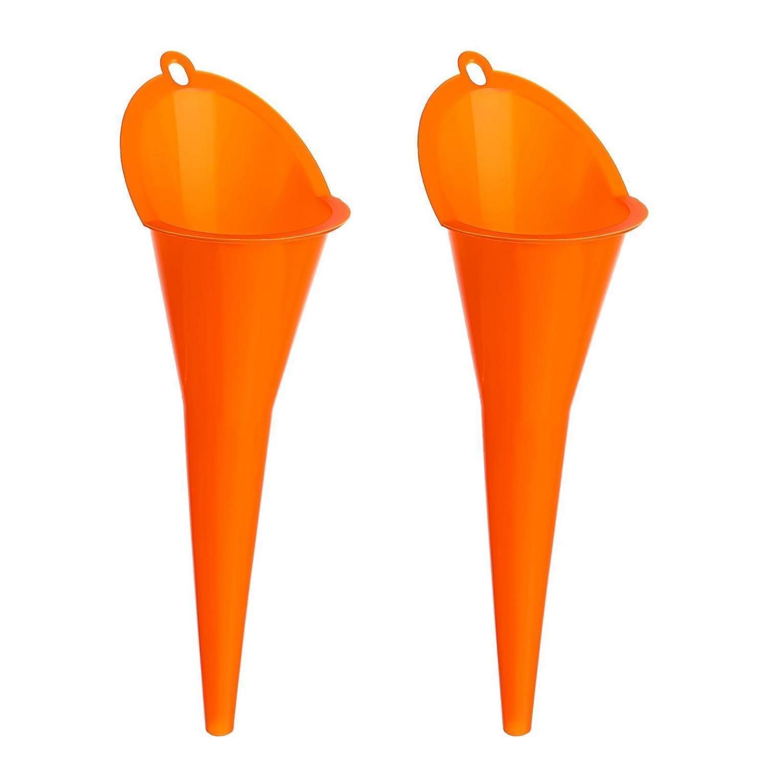 2 Stück Öltrichter Mit Langem Hals, Universal-einfülltrichter Für Auto, Benzin, Kraftstoff, Kunststoff, Orange