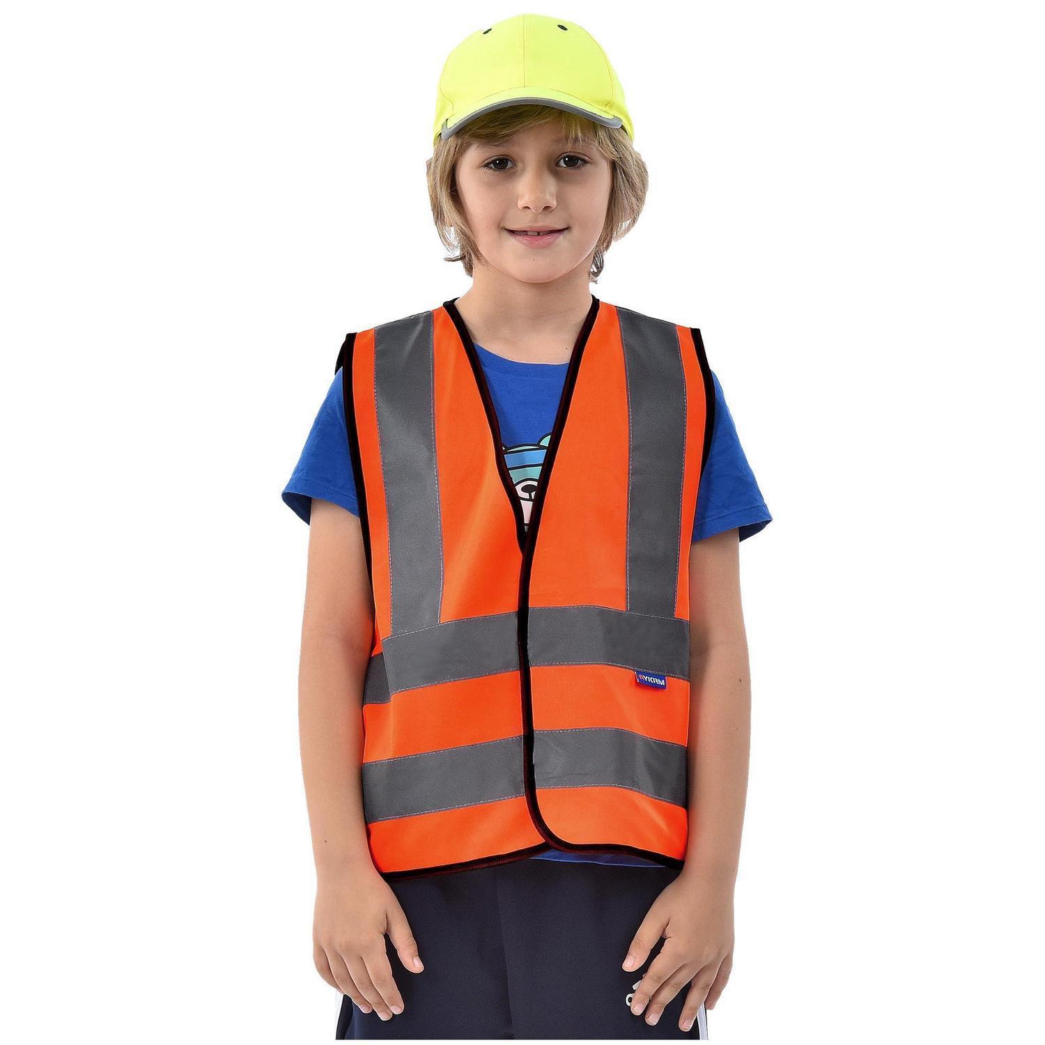 Sicherheitsweste Für Kinder, Warnweste Reflektierend, Orange, 2-5 Jahre