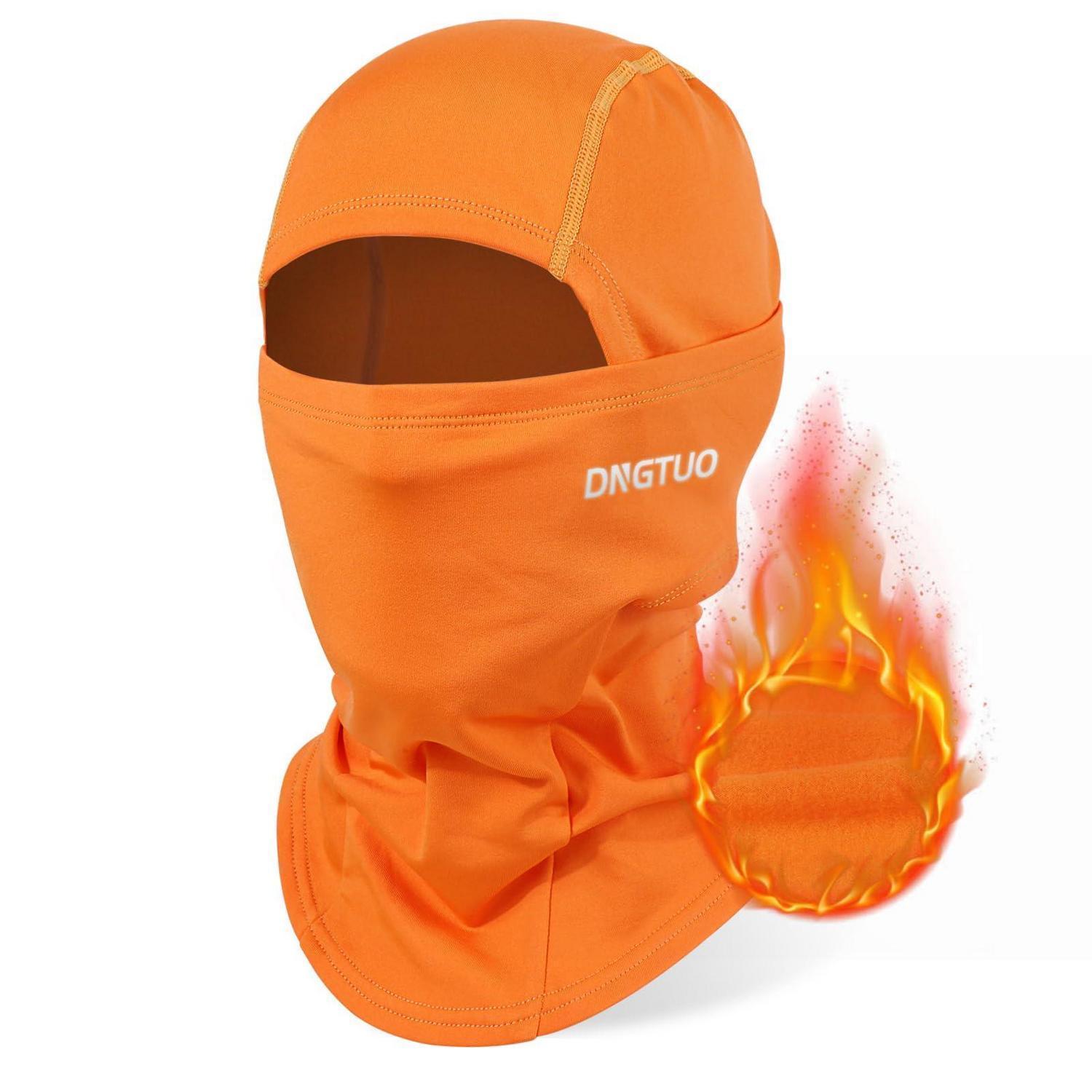 Sturmhaube Winter Winddicht Fleece Gefüttert Für Damen Herren, Fahrrad Motorrad Skimaske Orange