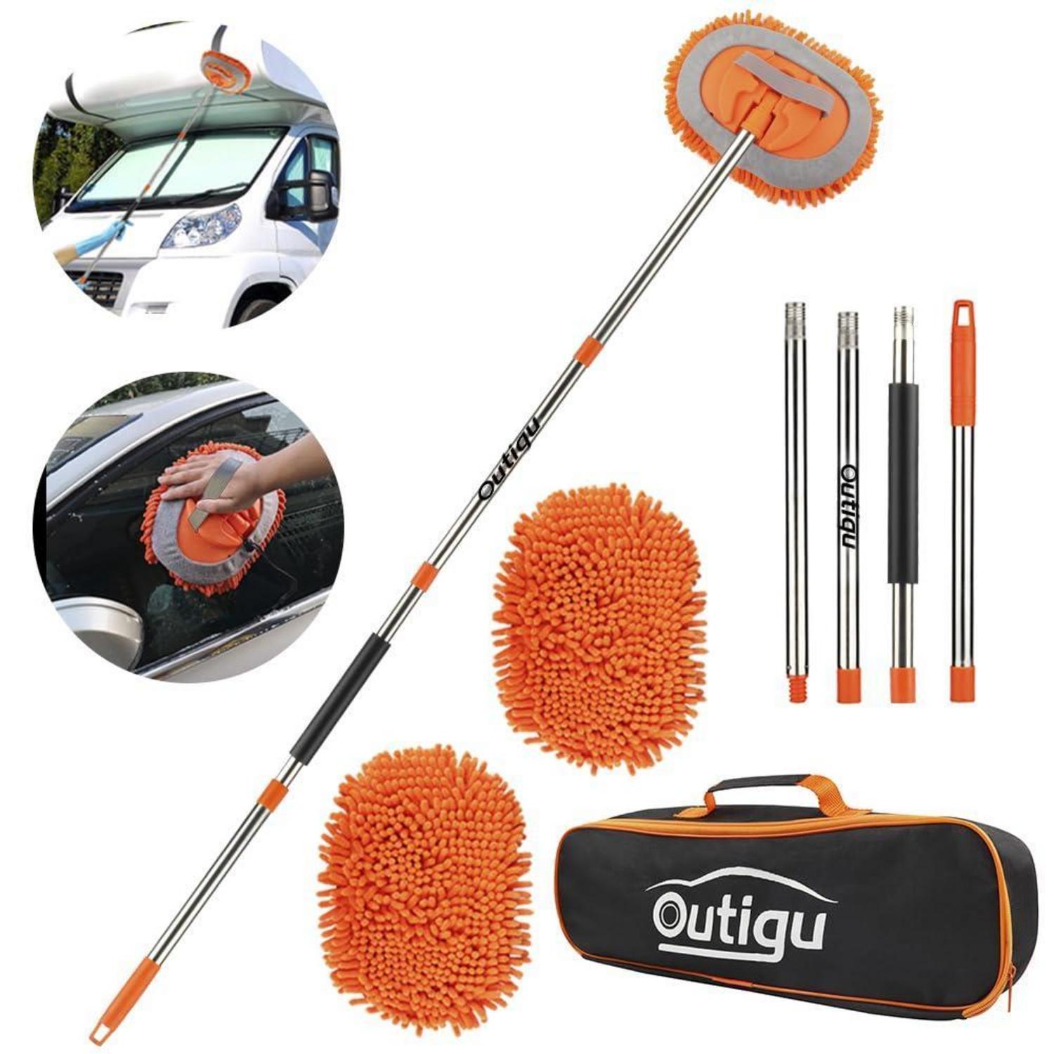 Autowaschbürste Mit Langem Teleskopstiel 157cm & 2 Chenille-köpfen