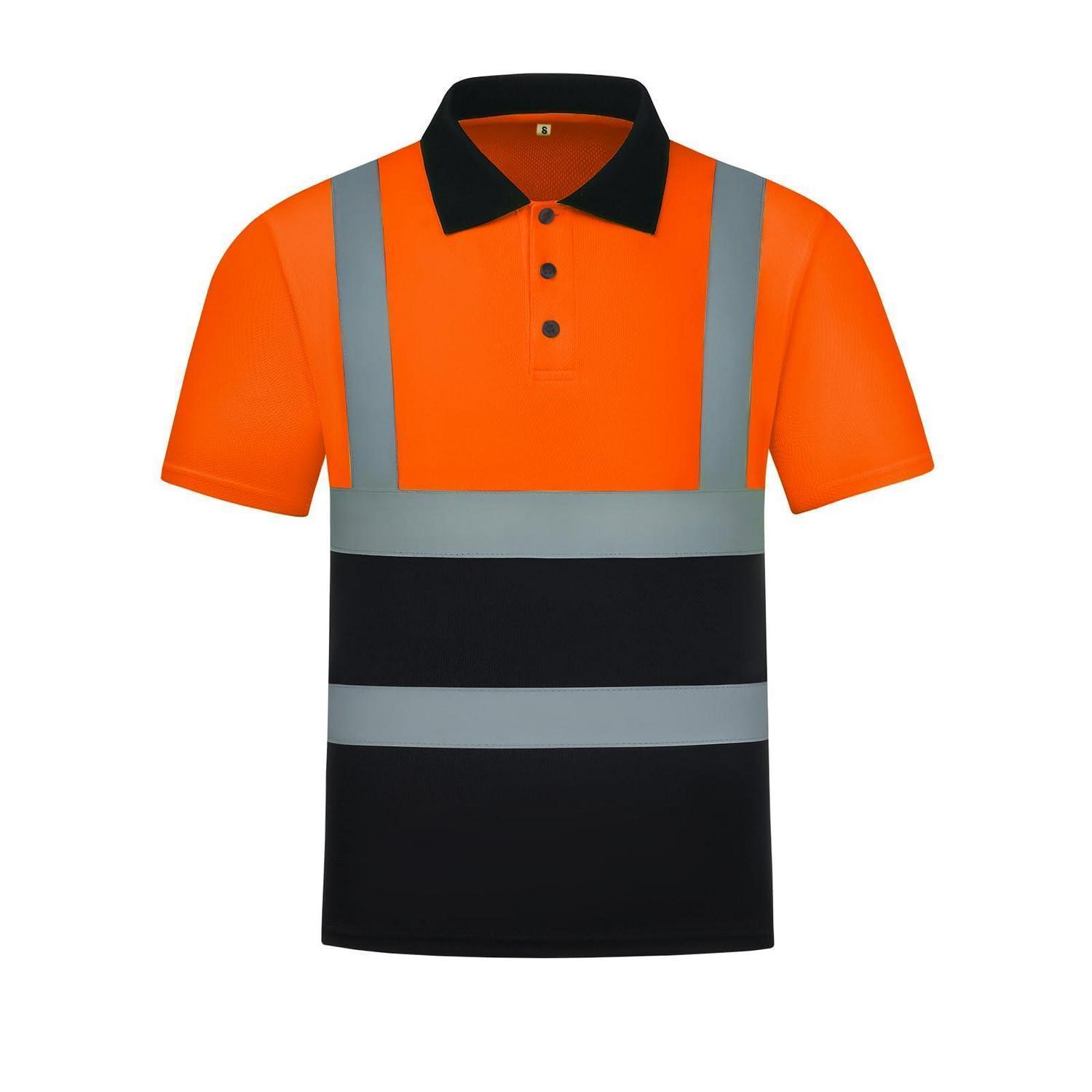 Warnschutz Poloshirt Mit Reflektoren, Klasse 2, Orange, Größe S
