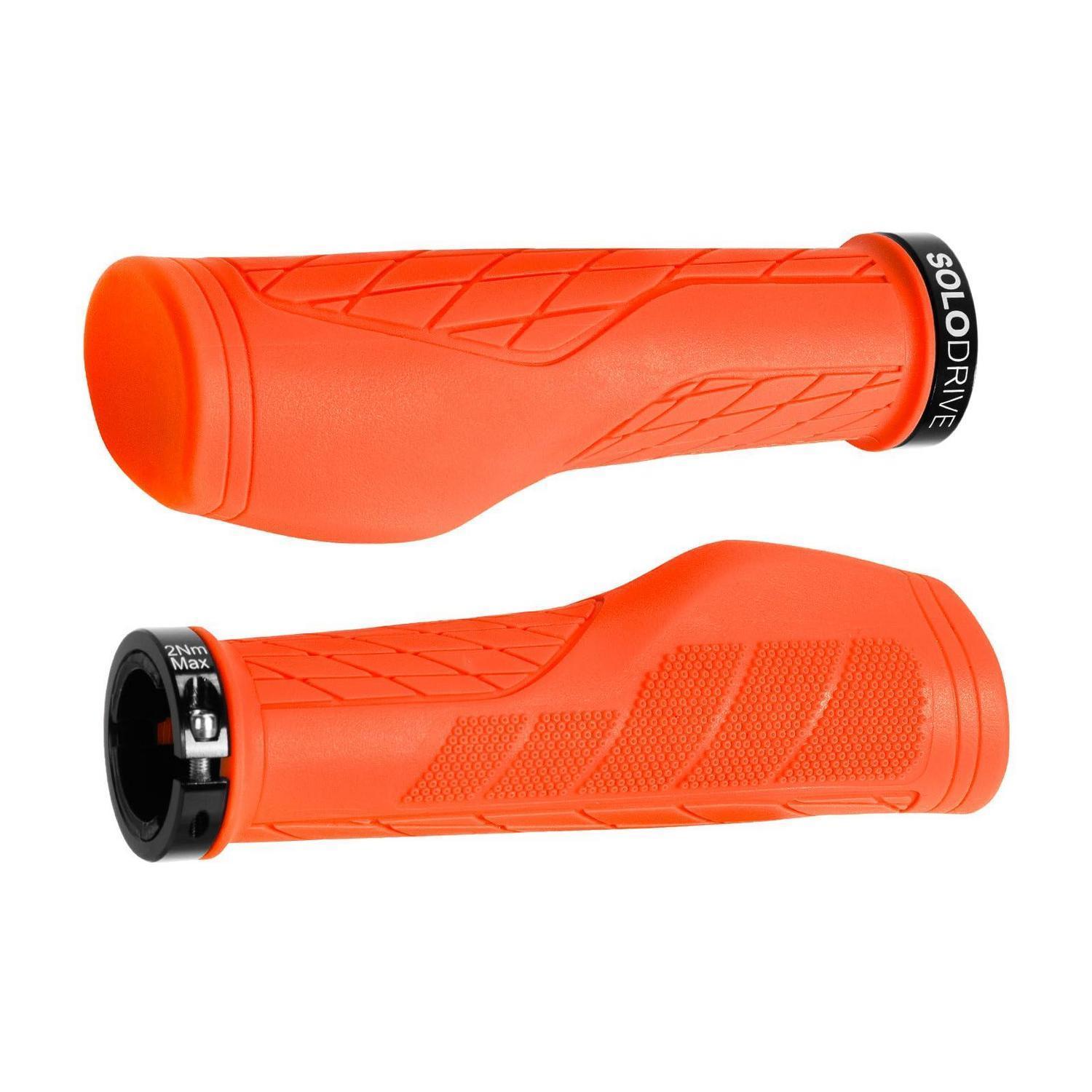 Ergonomische Fahrradgriffe Orange, Rutschfest, Single Lock-on, Für Mtb & E-bike