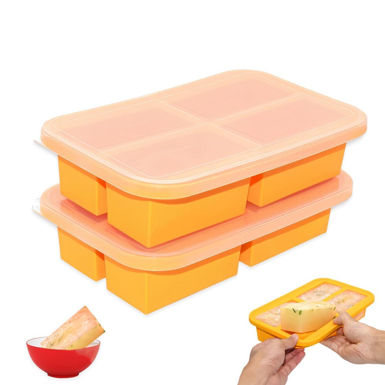 Gefrierbehälter Aus Silikon Mit Deckel, 2er-pack, 300ml, Bpa-frei, Stapelbar