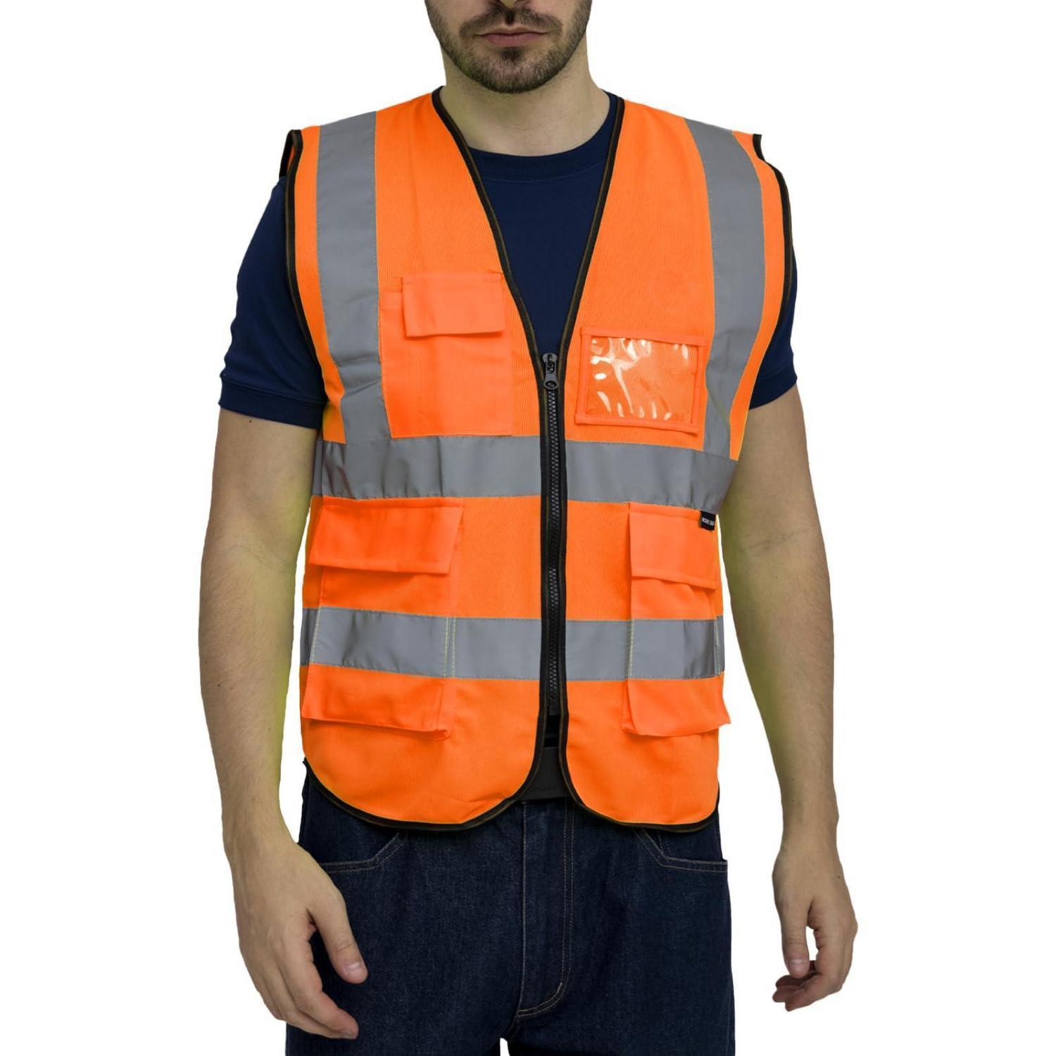 Warnweste Mit Reflektoren Und Taschen, Orange, Größe Xxl