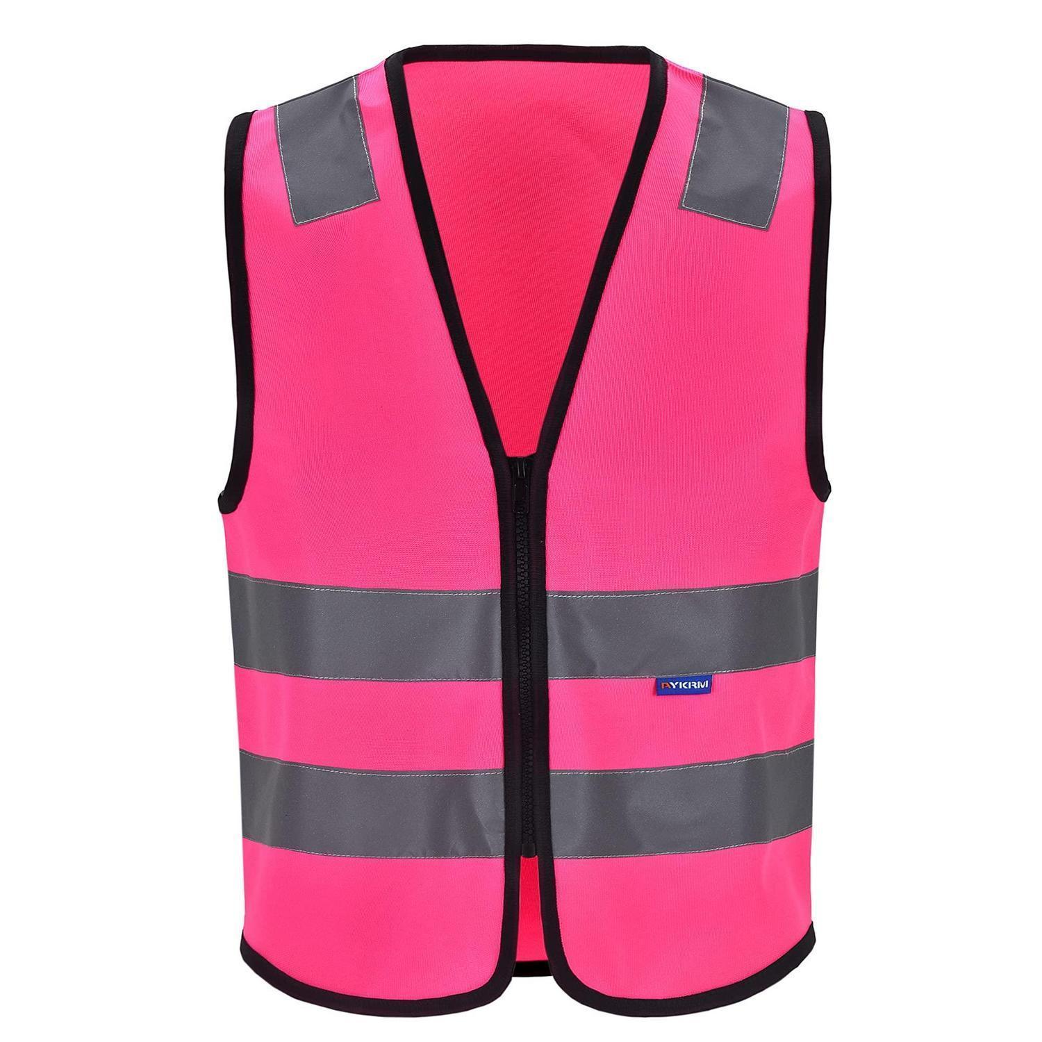 Warnweste Mit Reißverschluss, Reflektierend, Unisex, Rosa