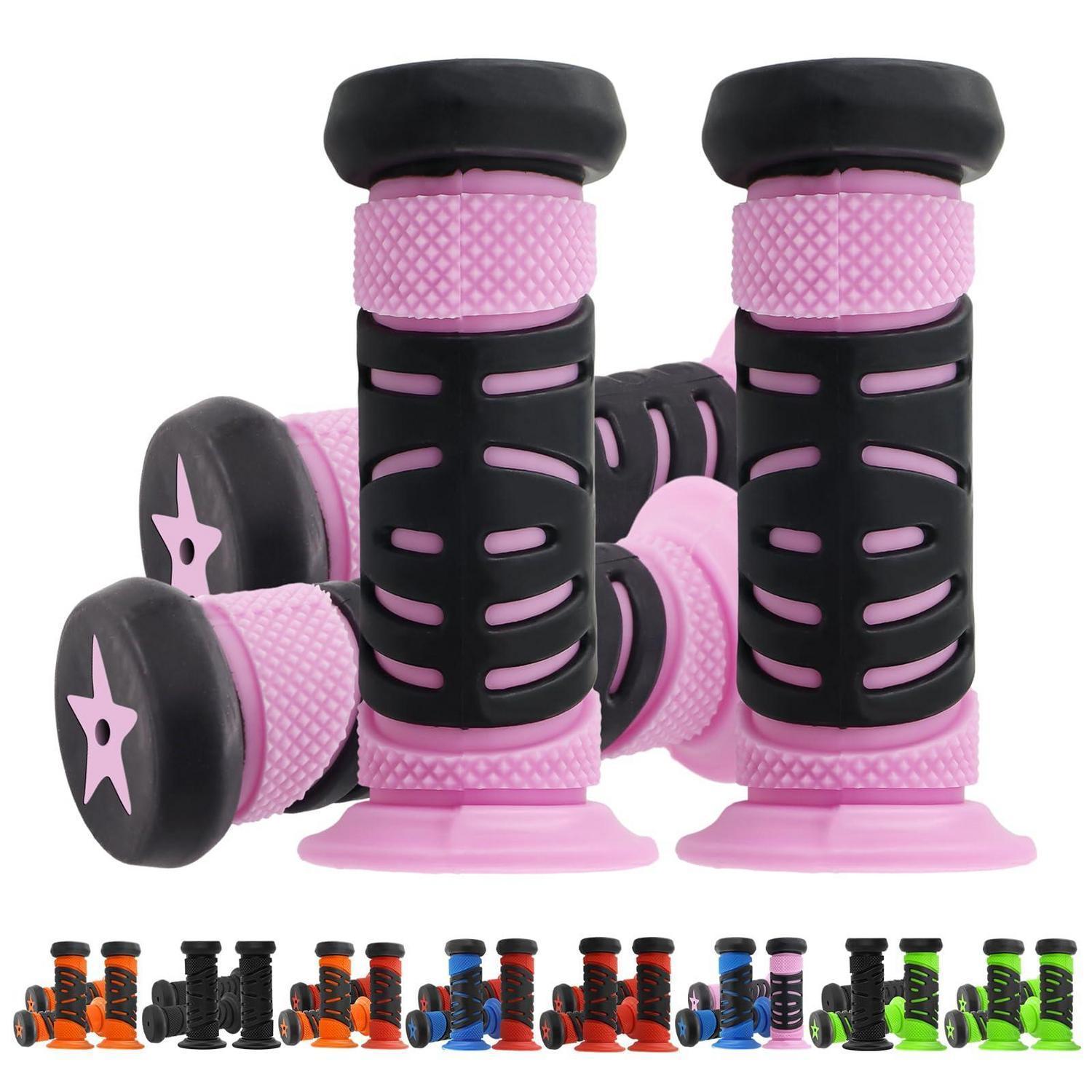 Fahrradgriffe Kinder 22mm Mit Prallschutz, Rutschfest, 95mm, Rosa