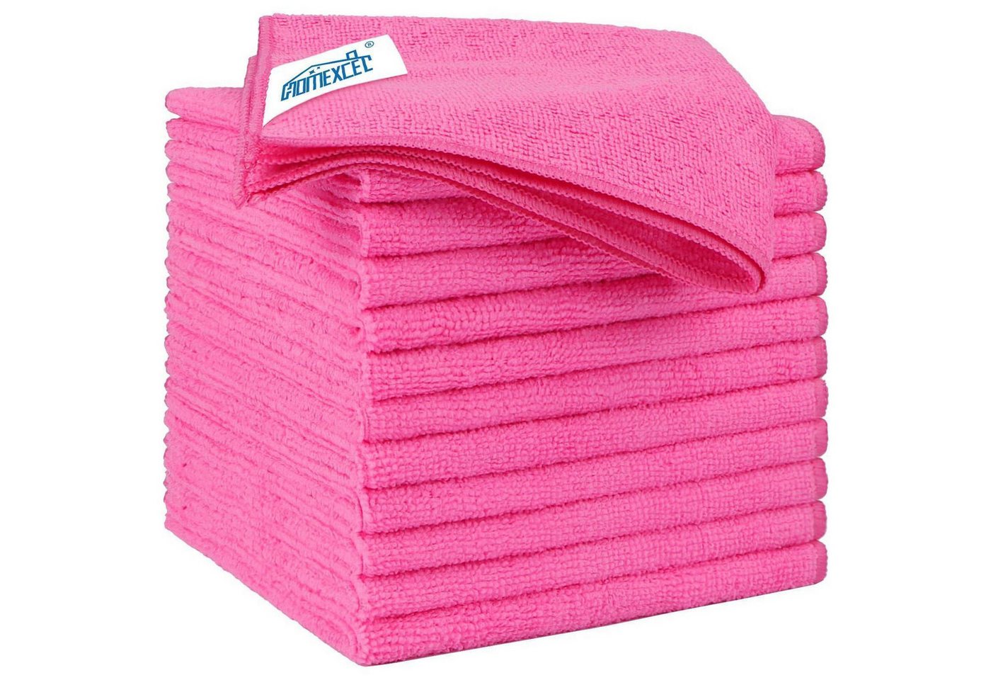 Mikrofasertücher 12 Stück, Hochsaugstark, Fusselfrei, 32x32 Cm, Rosa Bild 3