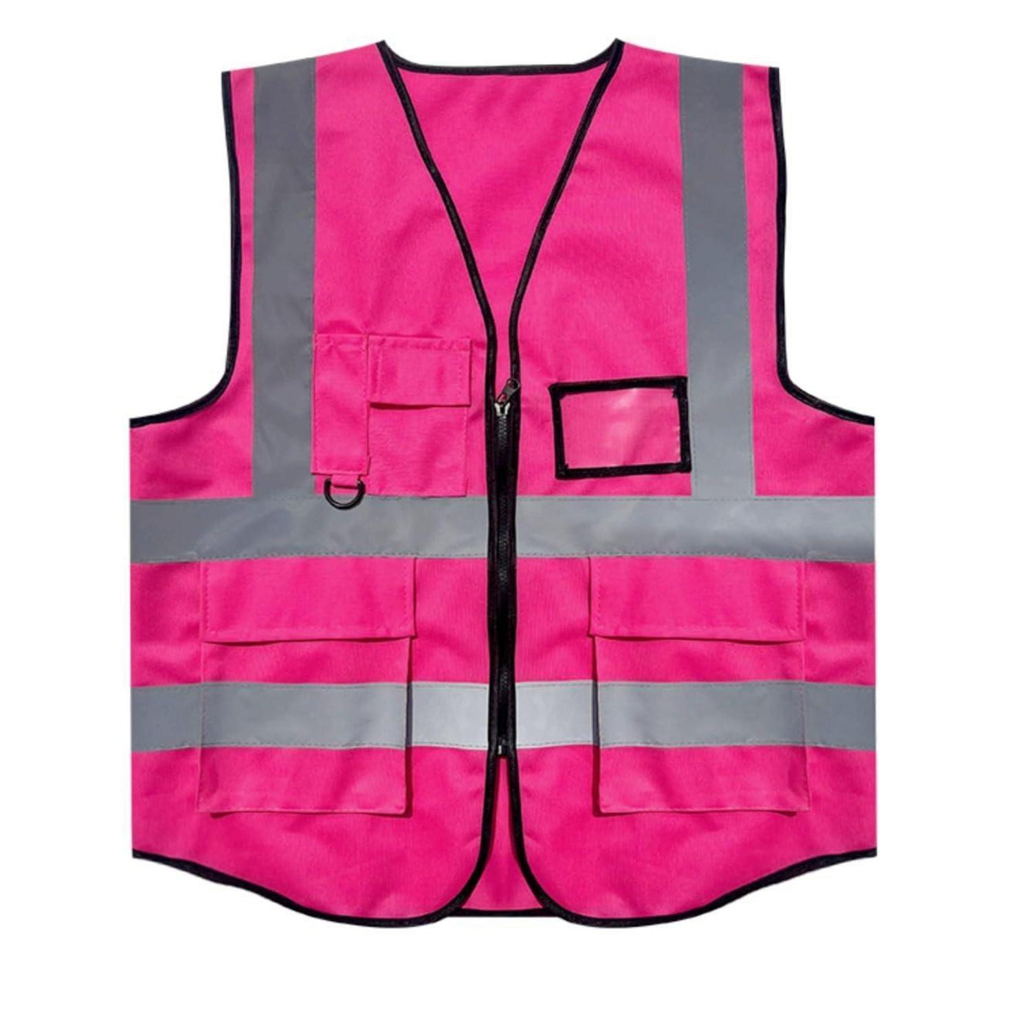 Sicherheitsweste Mit Reflektoren Und Taschen, Für Damen Und Herren, Größe Xl, Rosa