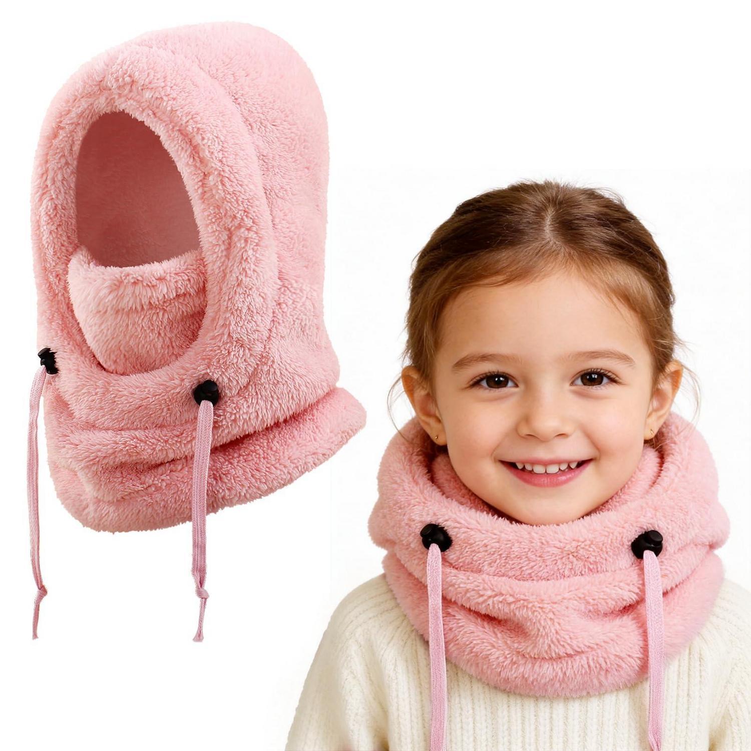 Kinder Thermo Sturmhaube Mit Fleece, Winddicht & Warm, 3-10 Jahre, Rosa