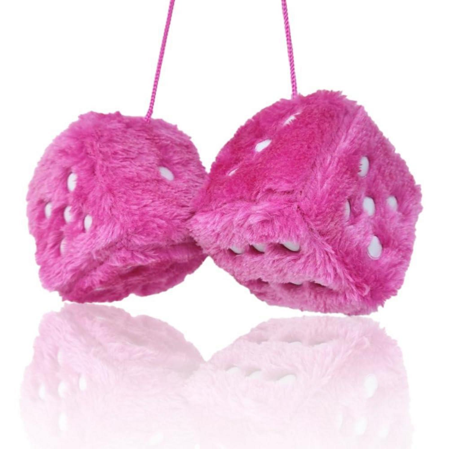 Plüschwürfel Autoanhänger Für Rückspiegel, Flauschig, Rosa