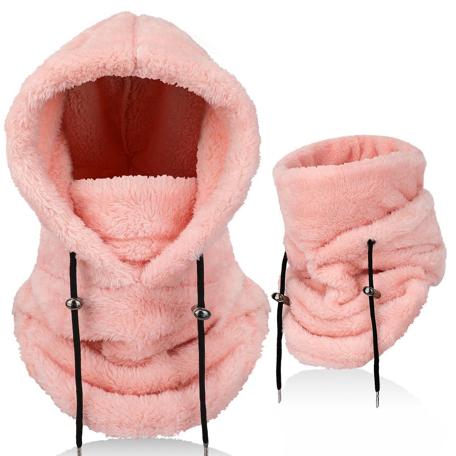 Winter Sturmhaube Fleece Rosa Unisex Mit Nackenwärmer Für Damen & Herren