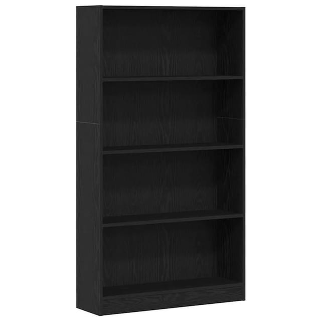 vidaXL Bücherregal 4 Fächer Schwarz Eichen-Optik 80x24x143 cm 862002