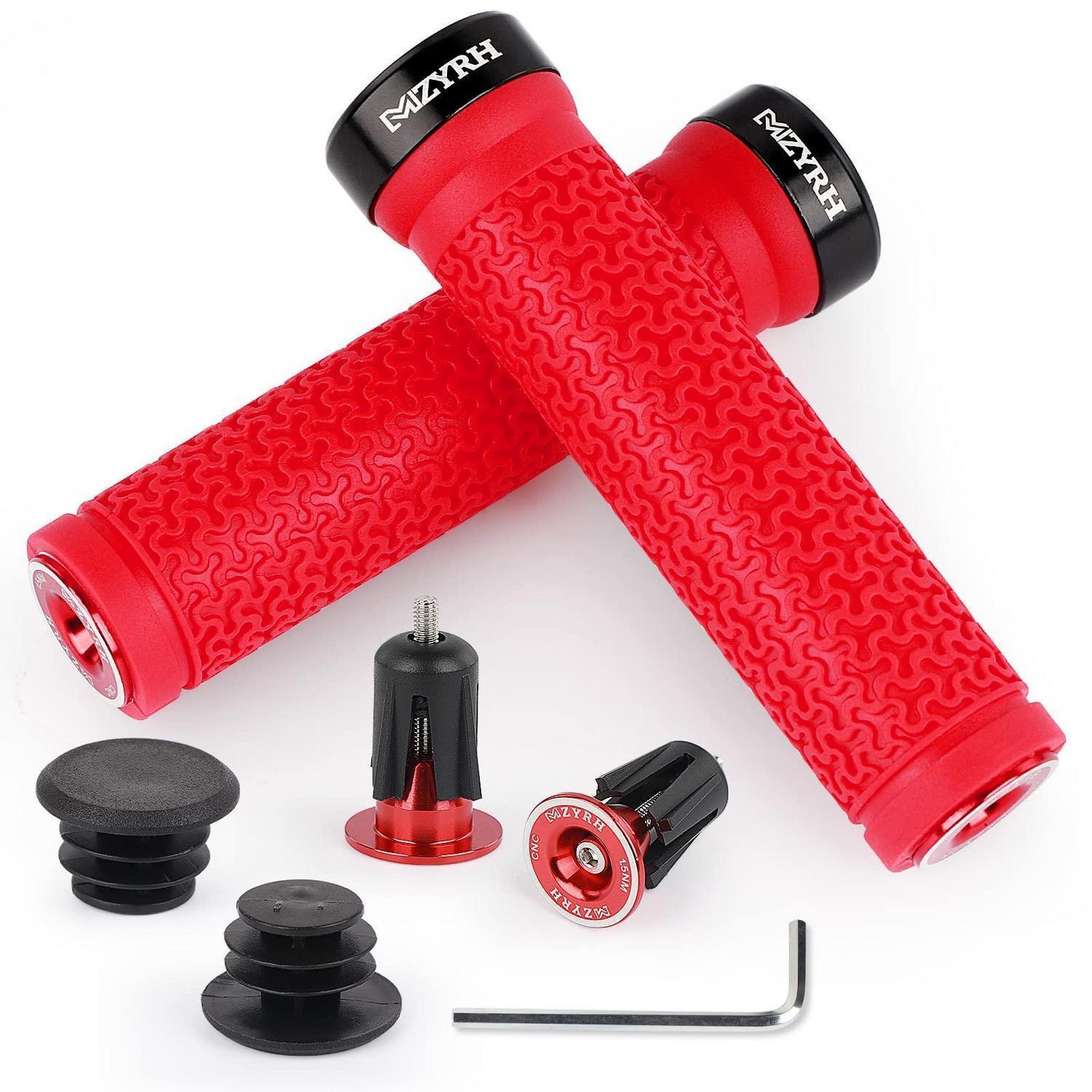 Fahrradgriffe Ergonomisch Mtb Lenkergriffe Rot Mit Lenkerstopfen