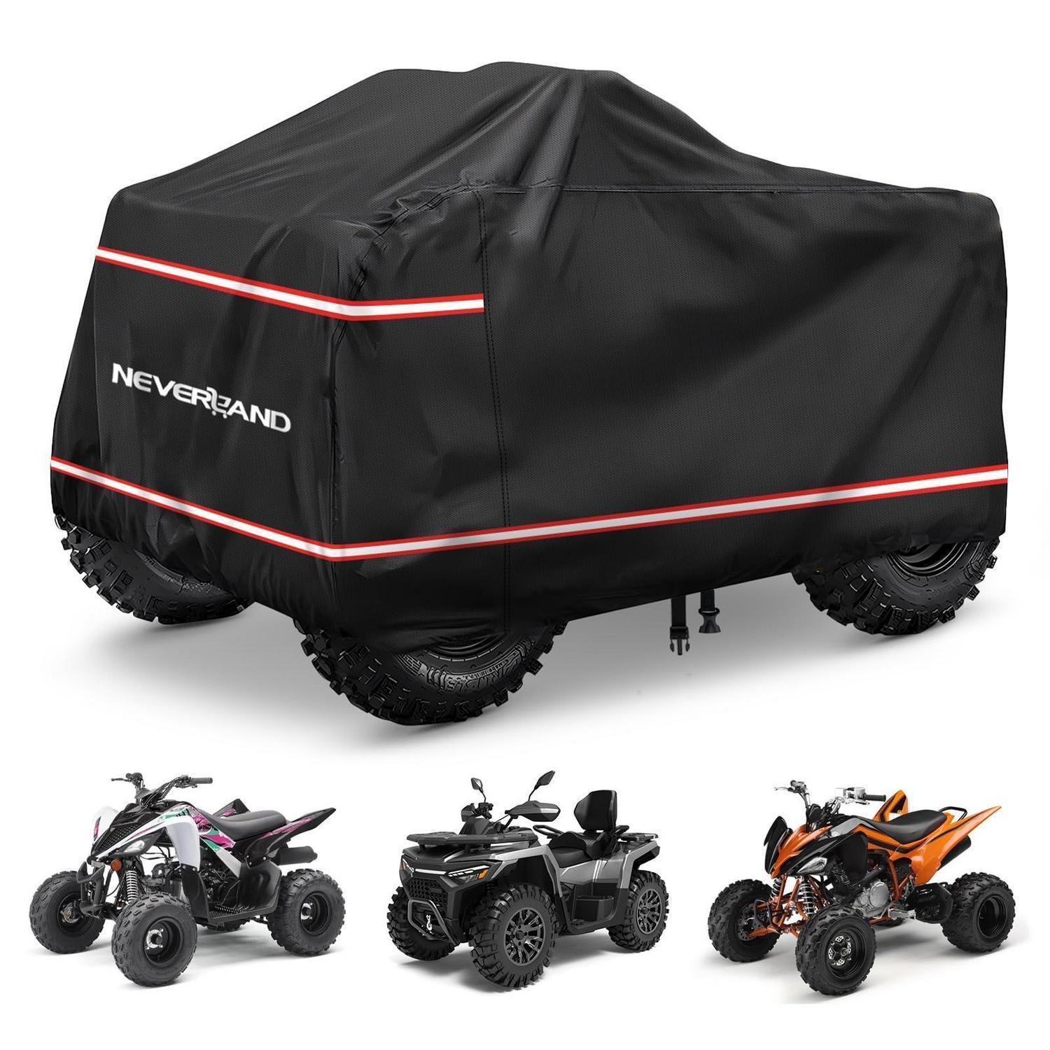 Quad Abdeckplane Xl 210x120x115cm Wasserdicht Uv-schutz Allwetterschutz Mit Reflektorstreifen