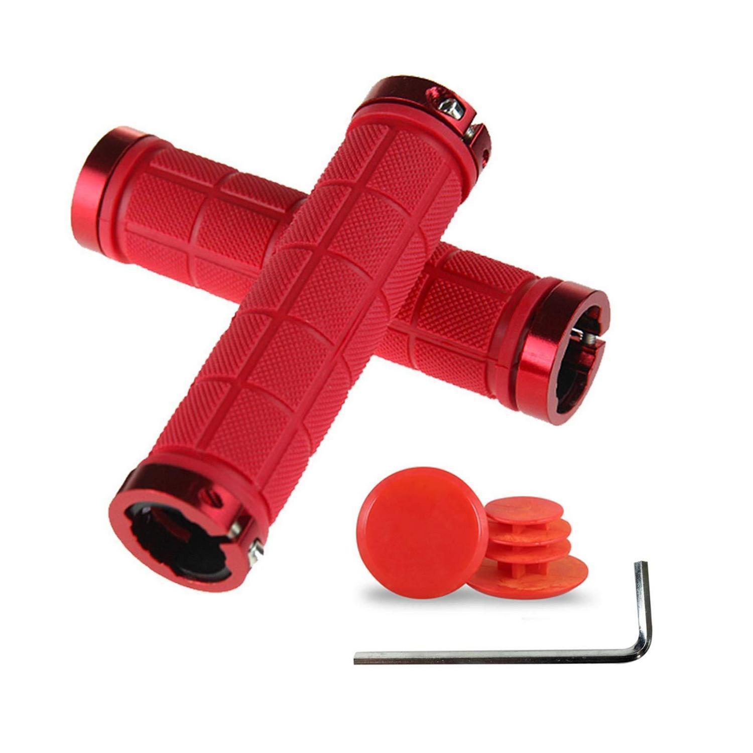 Fahrrad Lenkergriffe Rot Anti-rutsch Gummi Für Mtb Bmx Trekking Mit Endkappen