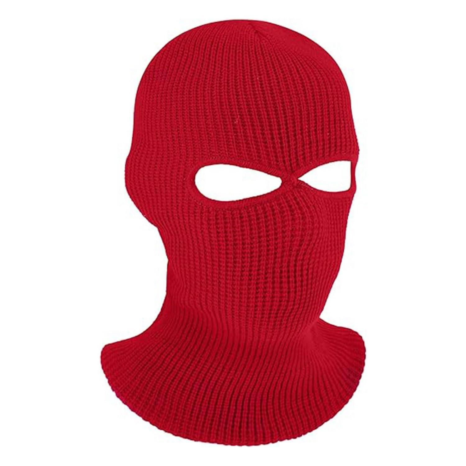 Strick-ski-maske Mit 2 Löchern, Warm & Winddicht, Rot, Für Damen & Herren