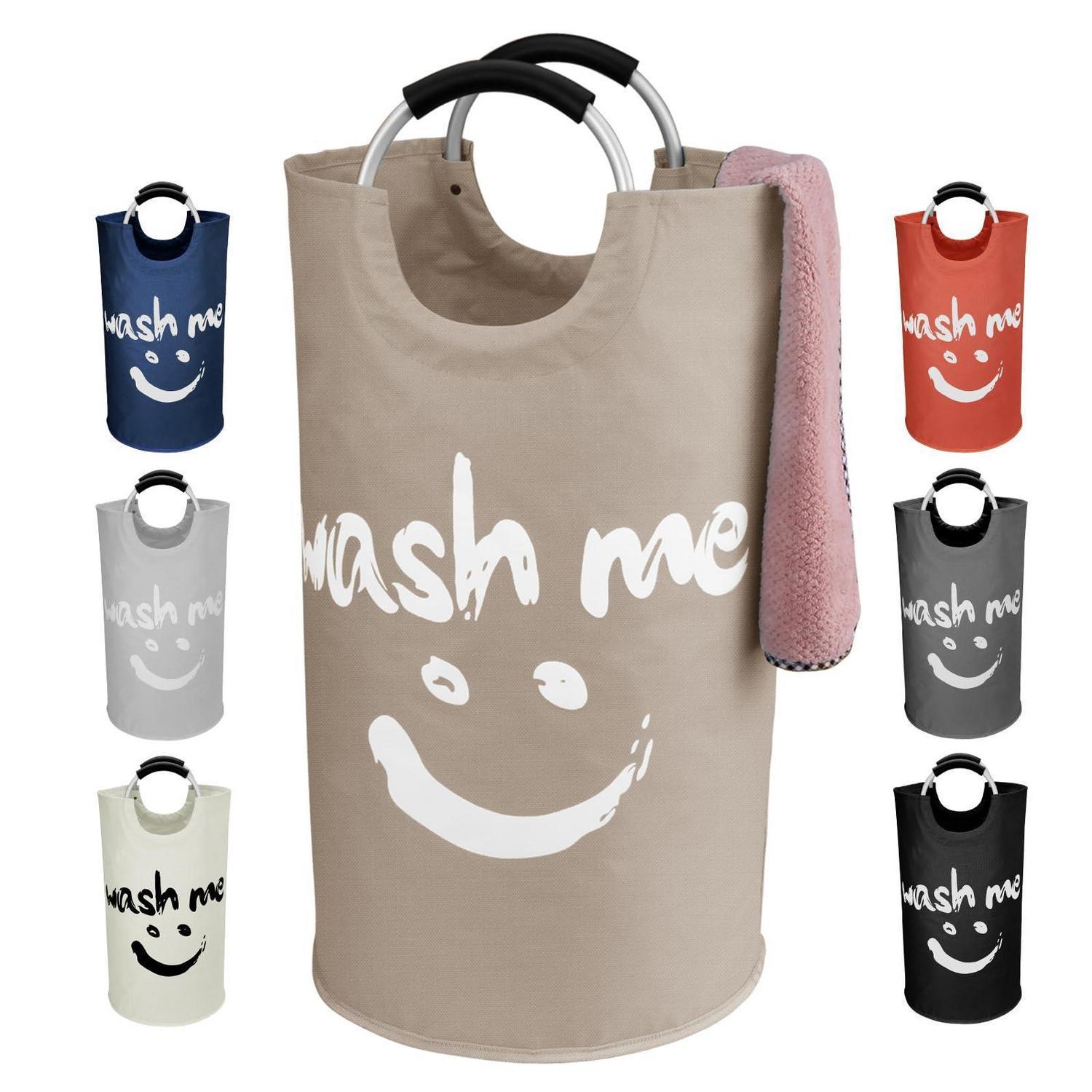 115l Wäschesammler Faltbar Mit Griffen, Wasserdicht, Khaki