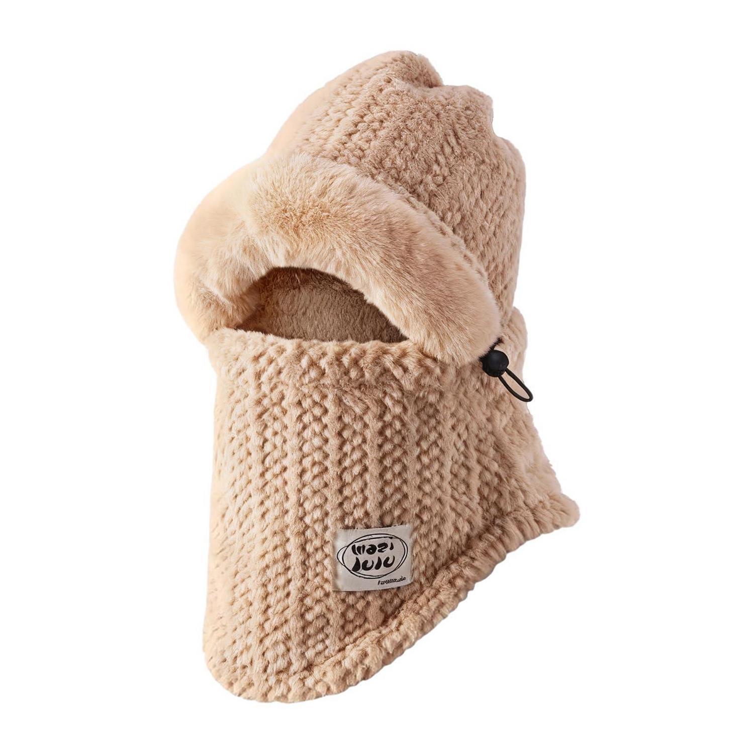 Sturmhaube Winter 3-in-1 Kapuzenschal Thermo Fleece Khaki Herren Damen