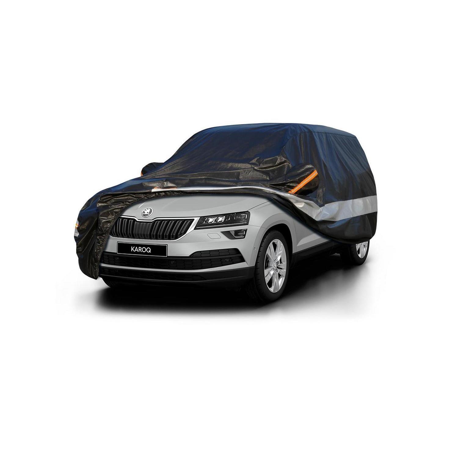 Autoabdeckung 10 Schichten Für Skoda Karoq (2017-2023) Wasserdicht Atmungsaktiv Schwarz