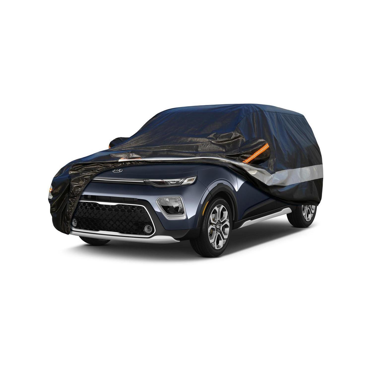 Autoabdeckung 10 Schichten Wasserdicht Atmungsaktiv Für Kia Soul (2009-2023) Schwarz