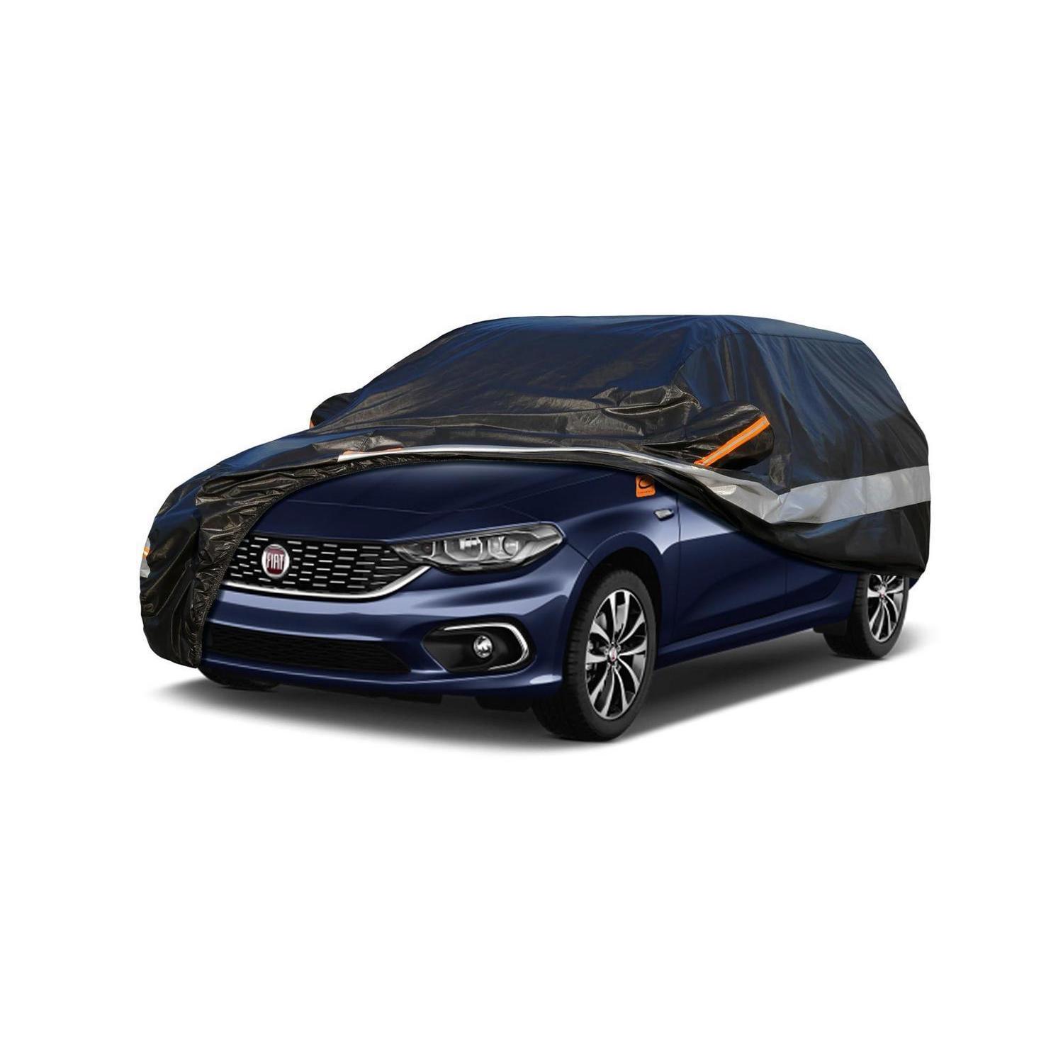 Autoabdeckung 10 Schichten Wasserdicht Atmungsaktiv Für Fiat Tipo (2016-2023) Schwarz