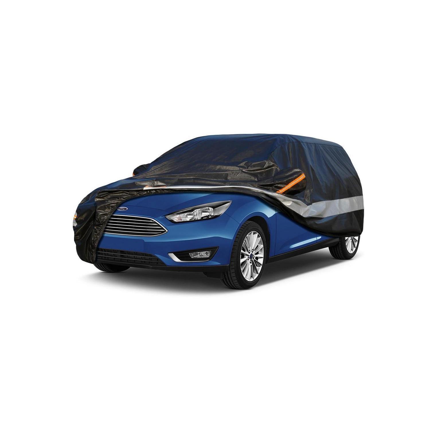 Autoabdeckung 10 Schichten Wasserdicht Atmungsaktiv Für Ford Focus (1999-2023) Schwarz