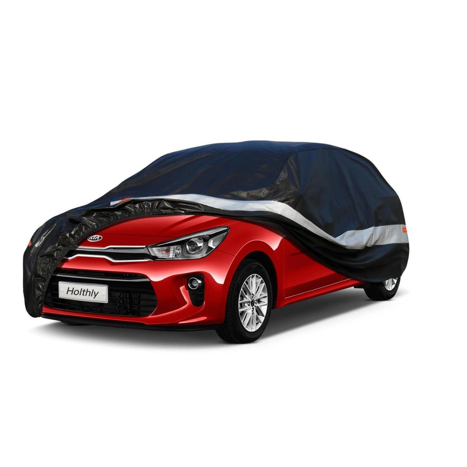 Autoabdeckung 10 Schichten Wasserdicht Atmungsaktiv Für Kia Rio (1999-2023) Schwarz