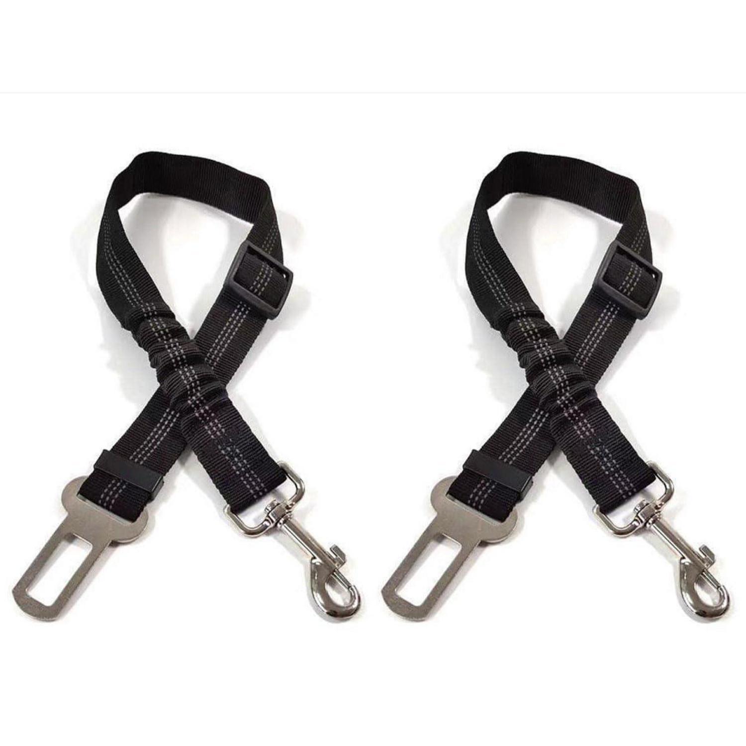 2x Hunde-sicherheitsgurt Auto Mit Stoßdämpfung Und Karabiner, Verstellbar