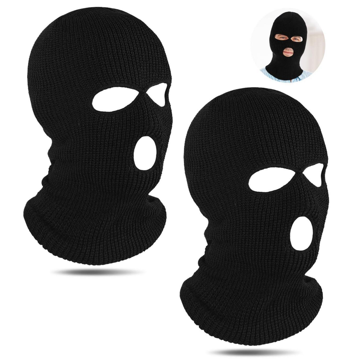 2er Pack Sturmhaube 3-loch Balaclava Für Herren & Damen, Atmungsaktiv, Winddicht