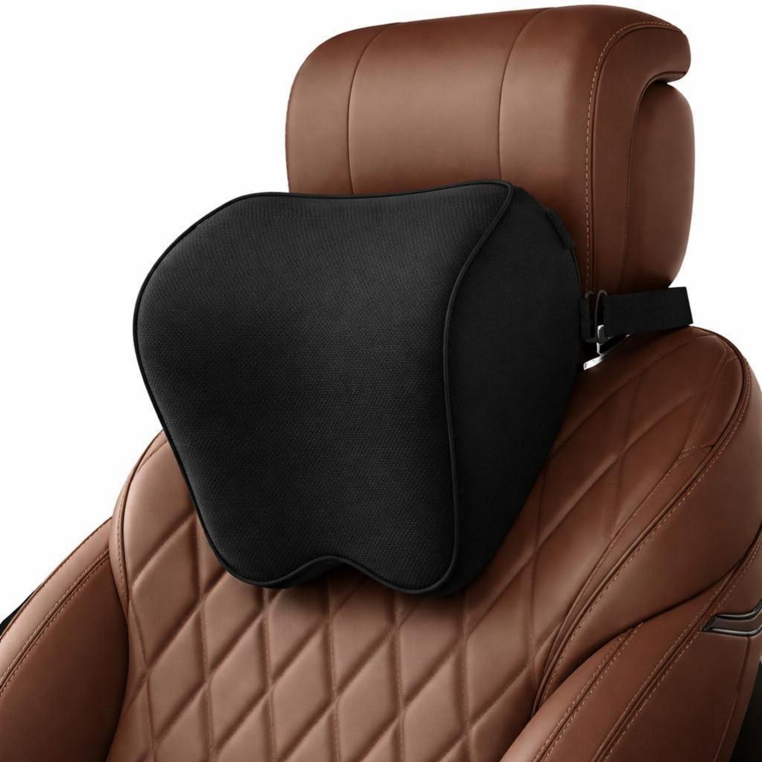 2er-pack Auto Nackenkissen, 100% Memory Foam, Verstellbar, Schwarz