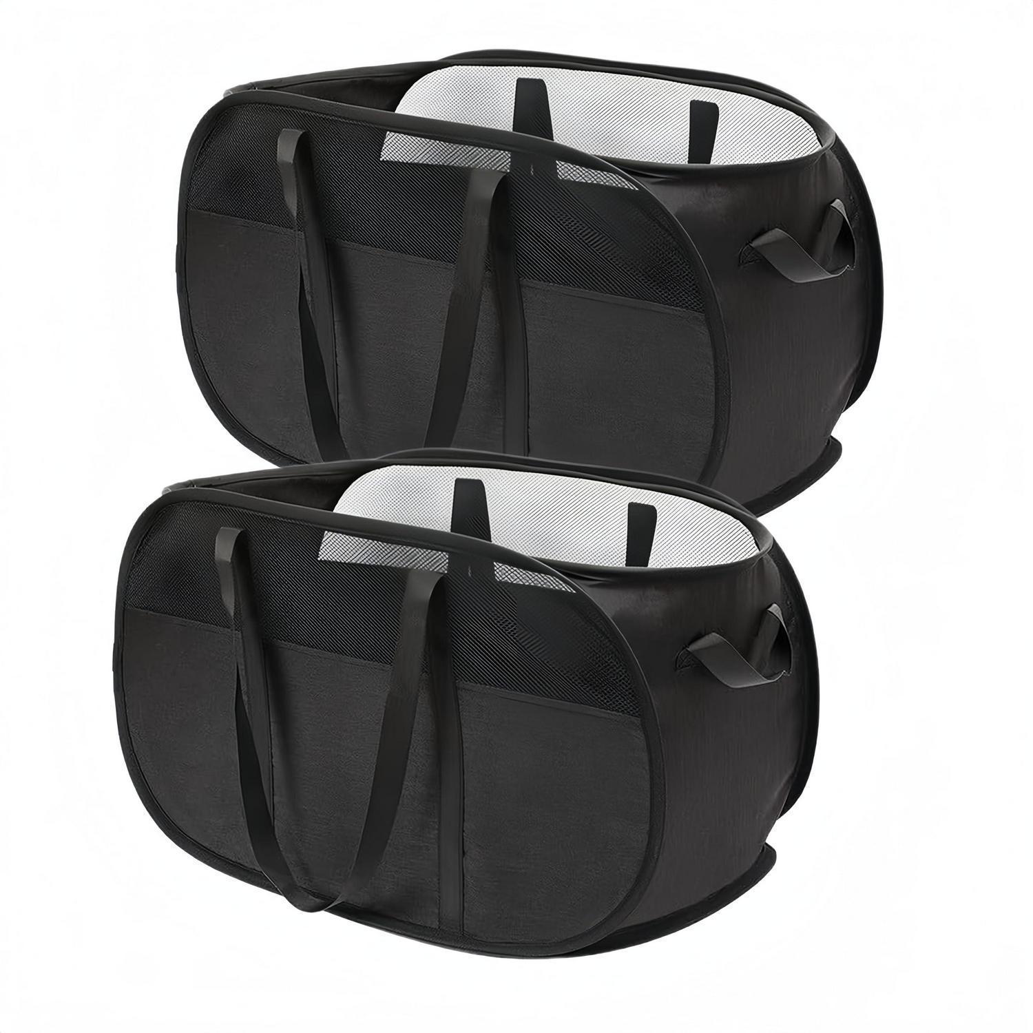 2er-pack Faltbare Pop-up Wäschekörbe Mit Griff, 65l, Atmungsaktiv, Platzsparend