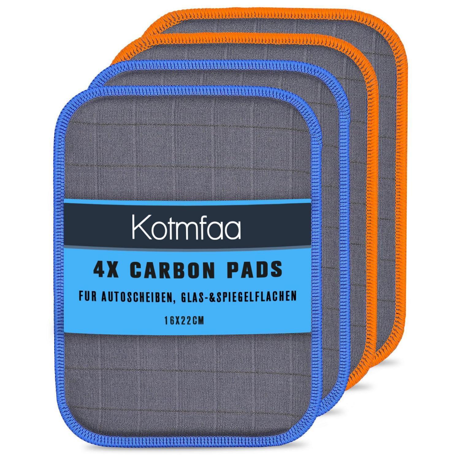4x Carbon Mikrofaser Tücher Für Autoscheiben & Glas, 16x22cm, Streifenfrei