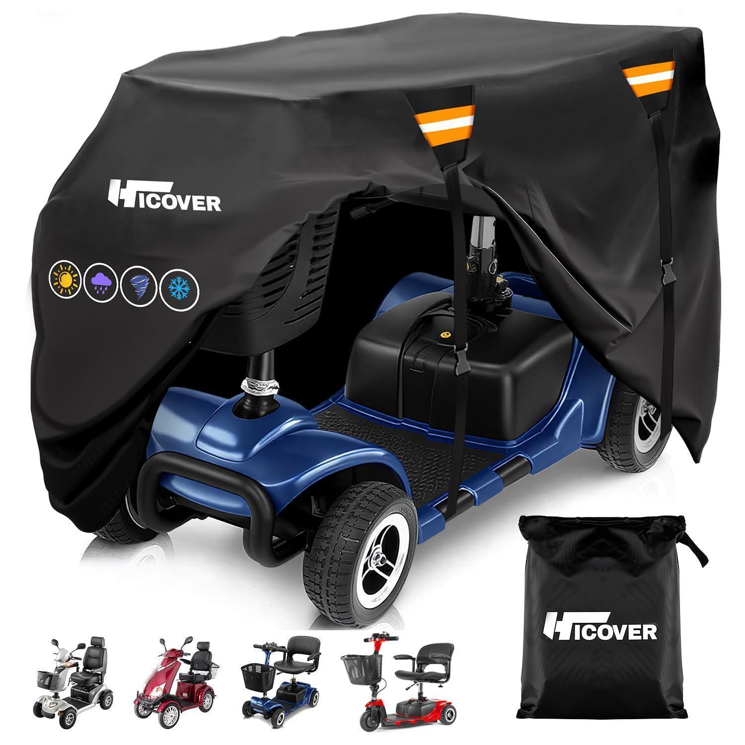 Abdeckhaube Für Elektromobil 124x58x99cm, 600d Wasserdicht, Uv-beständig, Reflektierend