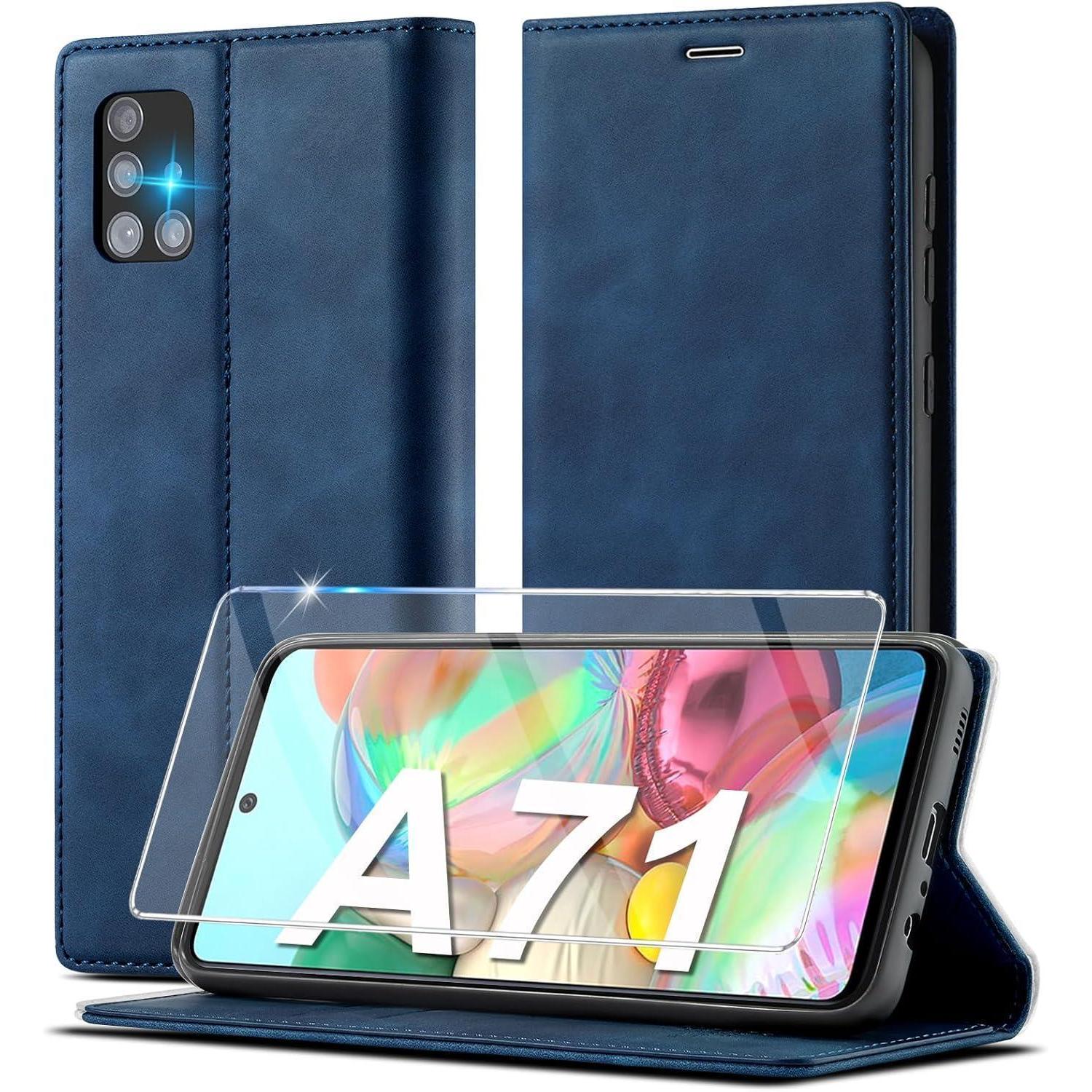 Klapphülle Für Samsung Galaxy A71 Mit Ständer, Kartenfach Und Magnetverschluss