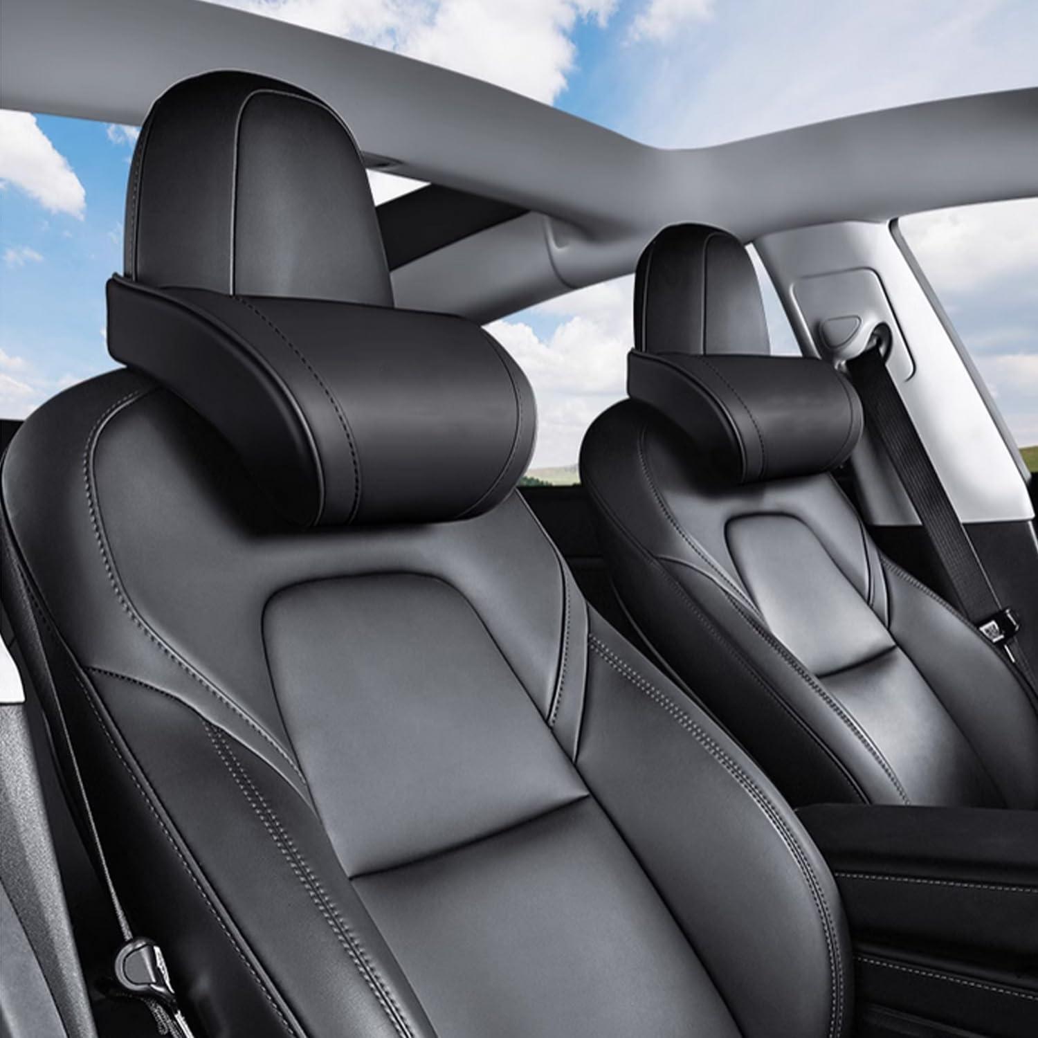 Auto Nackenkissen 2 Stück, Verstellbar, Leder, Für Reisen & Büro