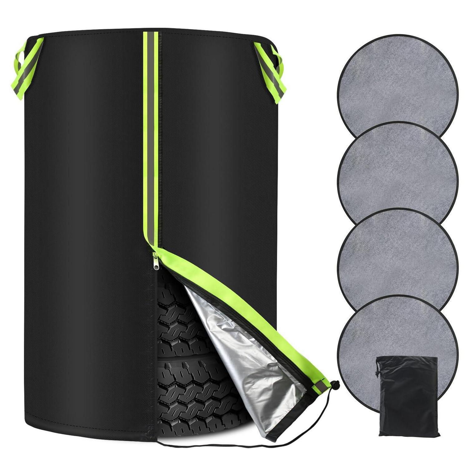Reifentasche Für 4 Reifen Ø72cm H117cm Mit 4 Filzmatten, Wasserdicht, Reflektierend