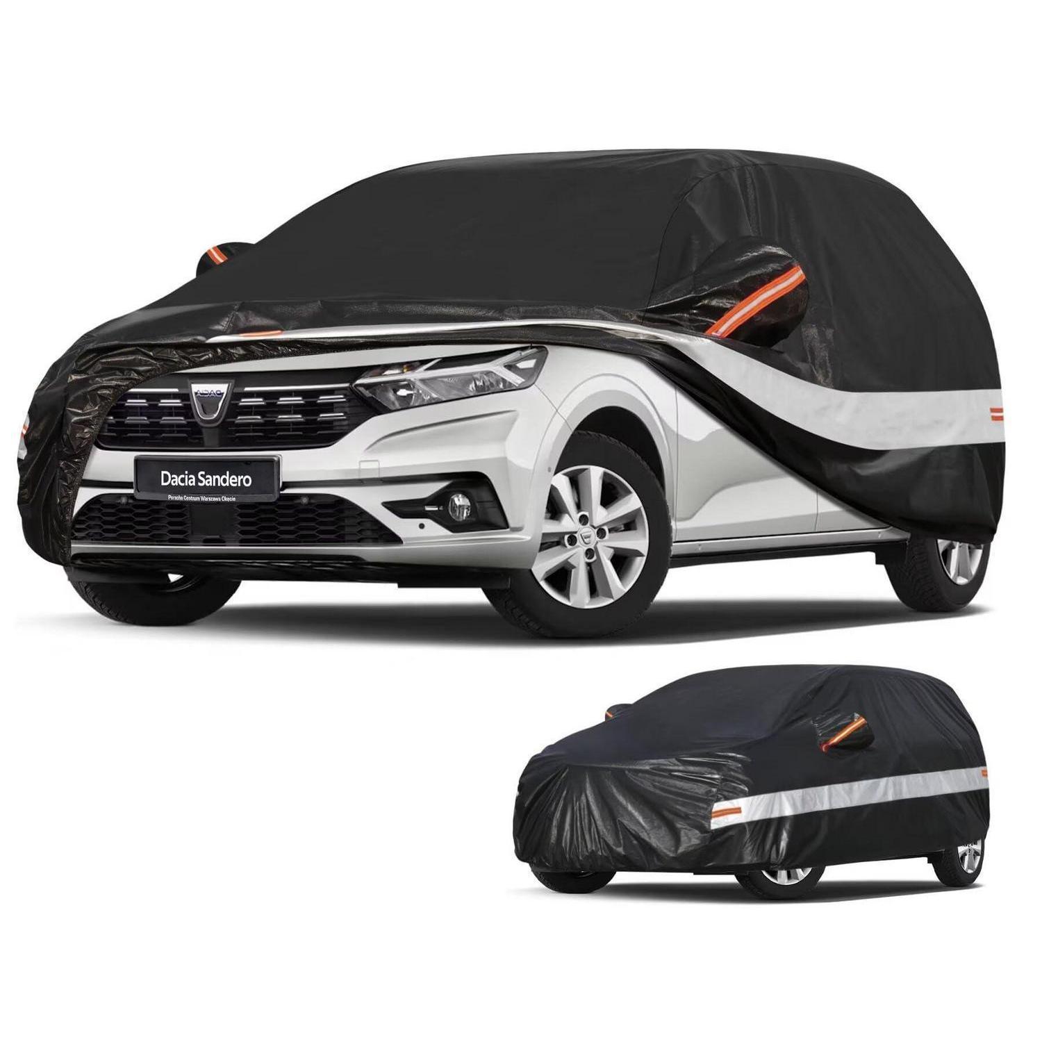 Autoabdeckung 10 Schichten 100% Wasserdicht Für Dacia Sandero (2008-2025) Schwarz