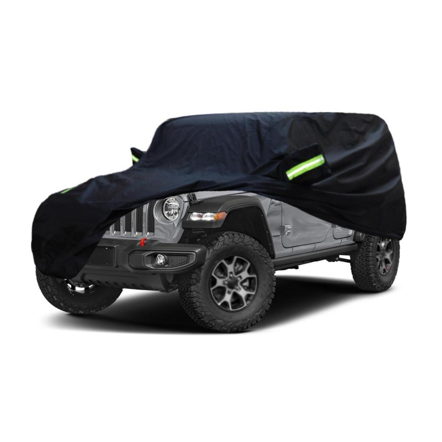 Autoabdeckung Für Jeep Wrangler 4-türer, Wasserdicht, Uv-schutz, Reflektierende Streifen