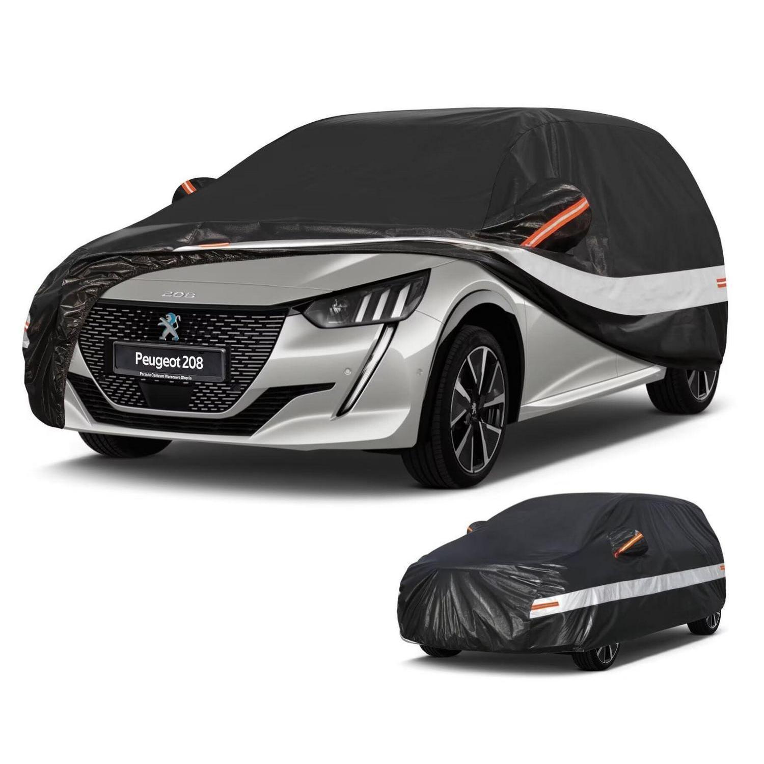 Autoabdeckung 10 Schichten 100% Wasserdicht Für Peugeot 208 (2012-2025) Schwarz