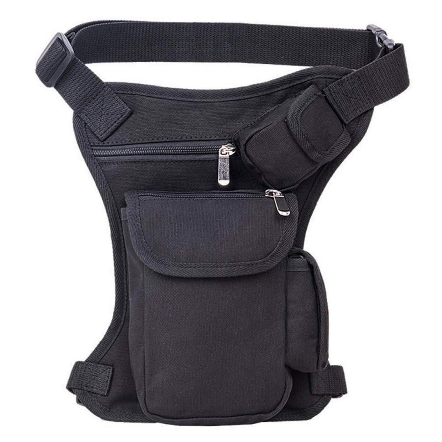 Beintasche Motorrad Canvas Schwarz Für Herren & Damen