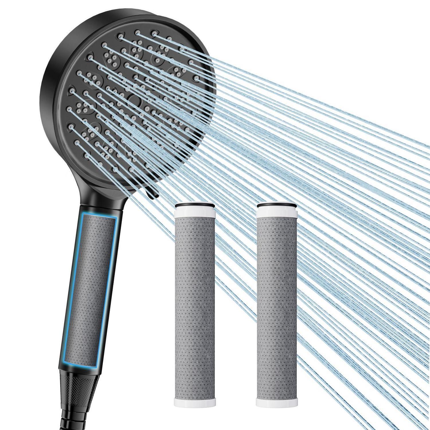 Handbrause Mit 6 Strahlarten, Hochdruck, Wassersparend, Inkl. 3 Carbon-filtern