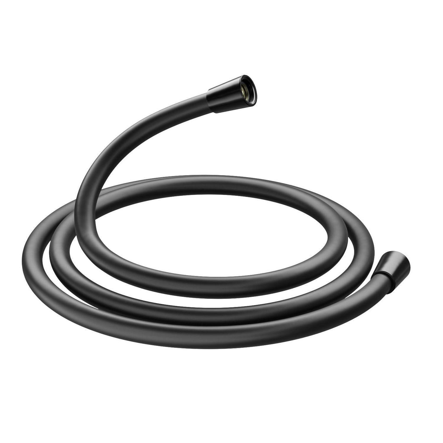 Brauseschlauch 2m Schwarz, Silikon, Knickschutz, Universal G1/2 Anschluss