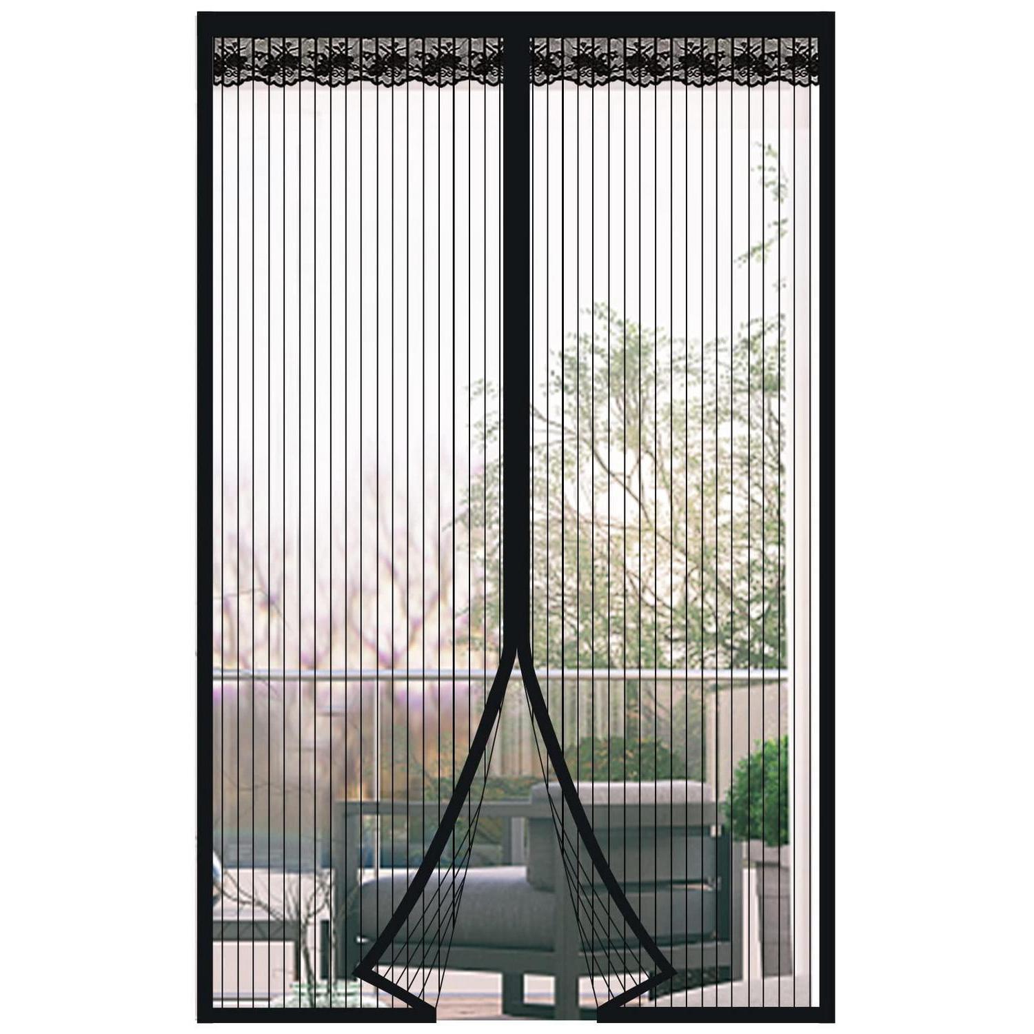 Magnetischer Fliegengitter Vorhang 90x210cm Schwarz Ohne Bohren