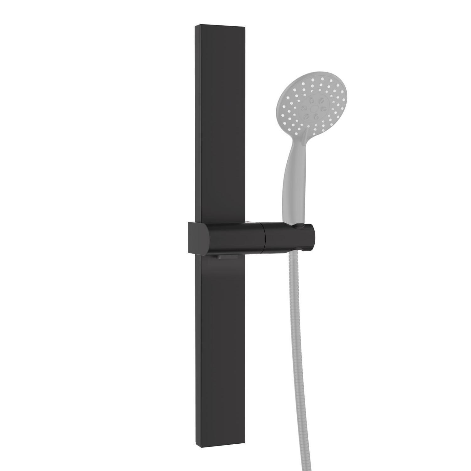 Duschstange Ohne Bohren, Metall, Höhenverstellbar, 120° Schwenkbar, 43cm, Schwarz