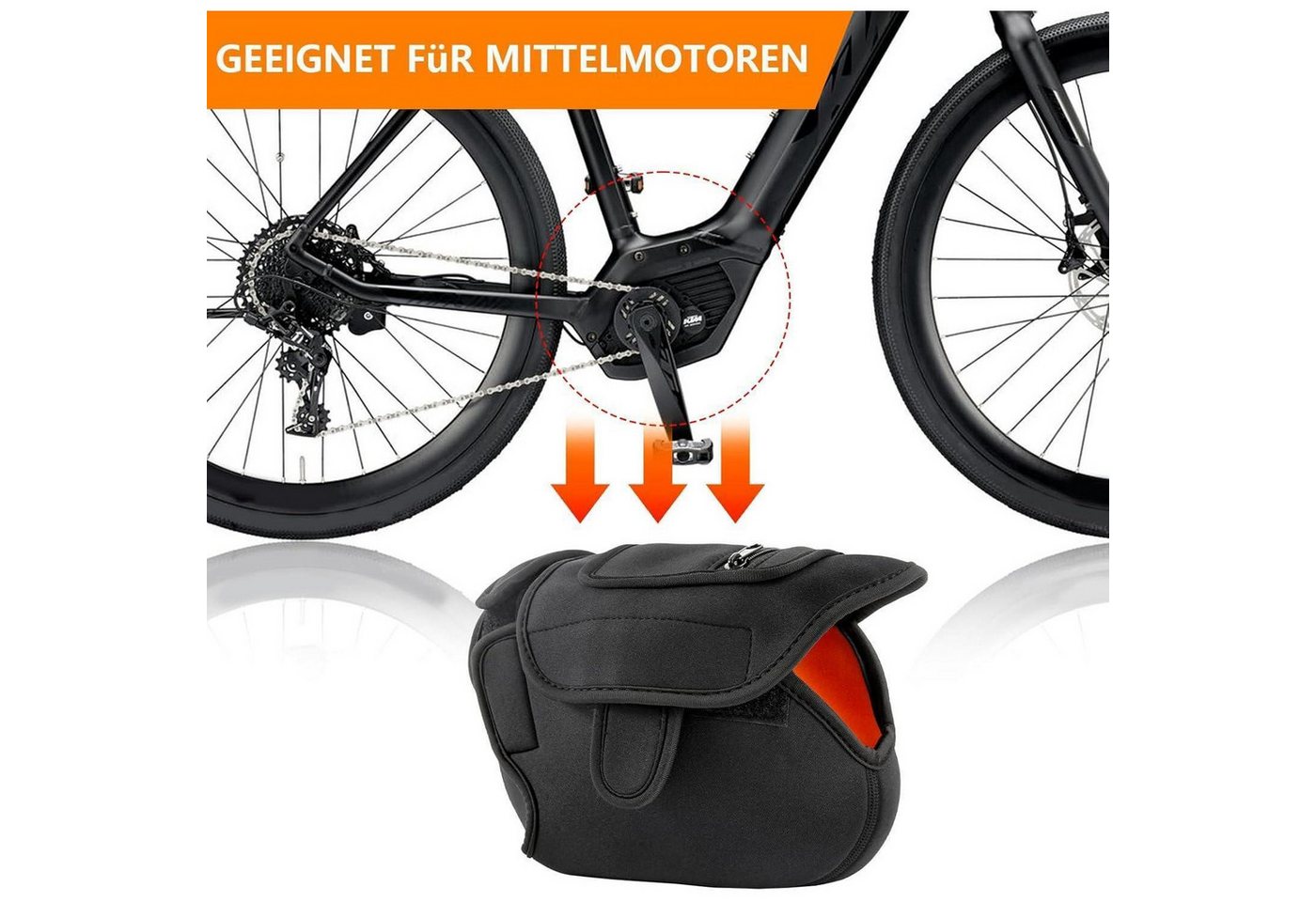 E-bike Motorschutzhülle Neopren Universell Für Bosch, Shimano, Brose, Yamaha Bild 3