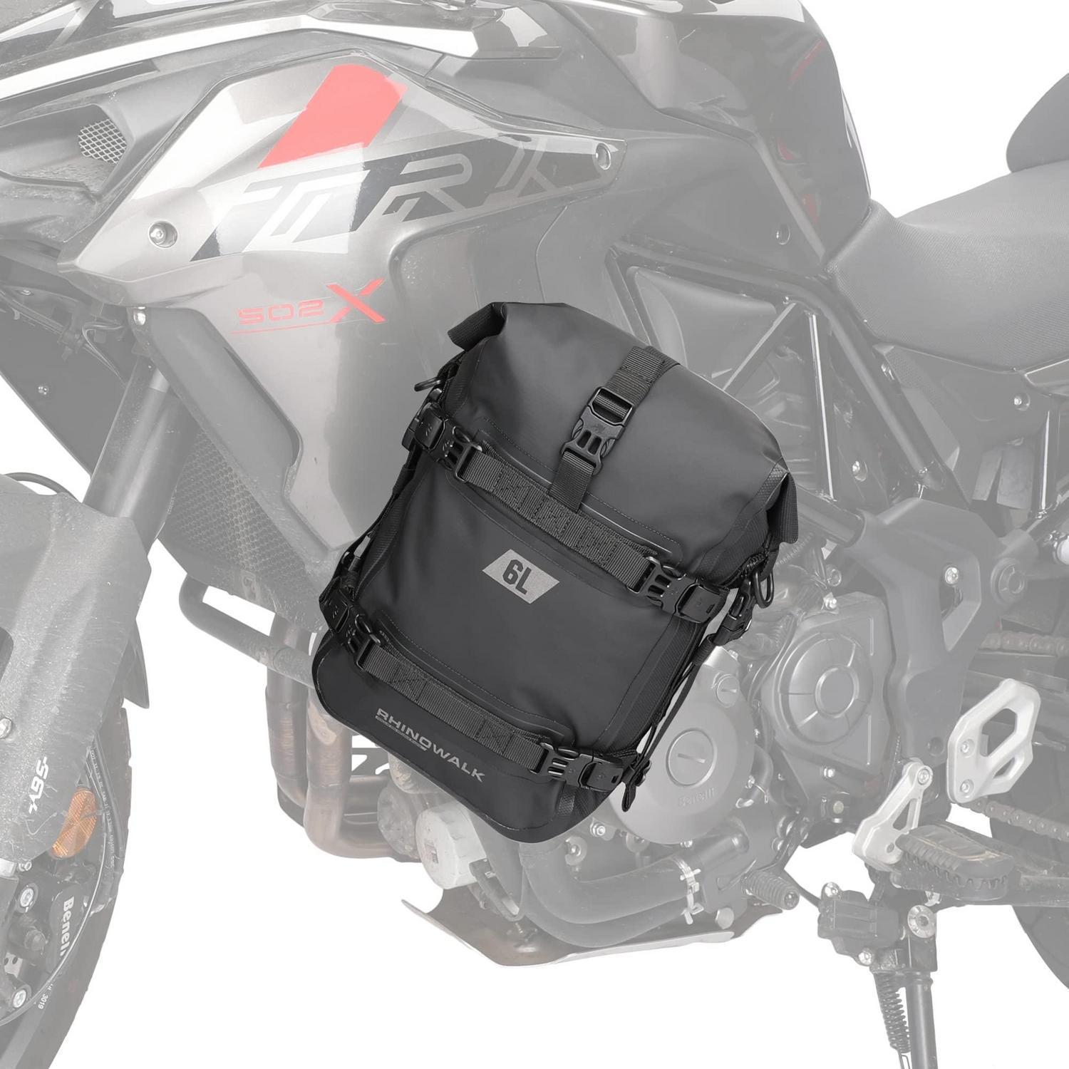 Motorrad Sturzbügeltasche 6l Wasserdicht Mit Schultergurt Schwarz