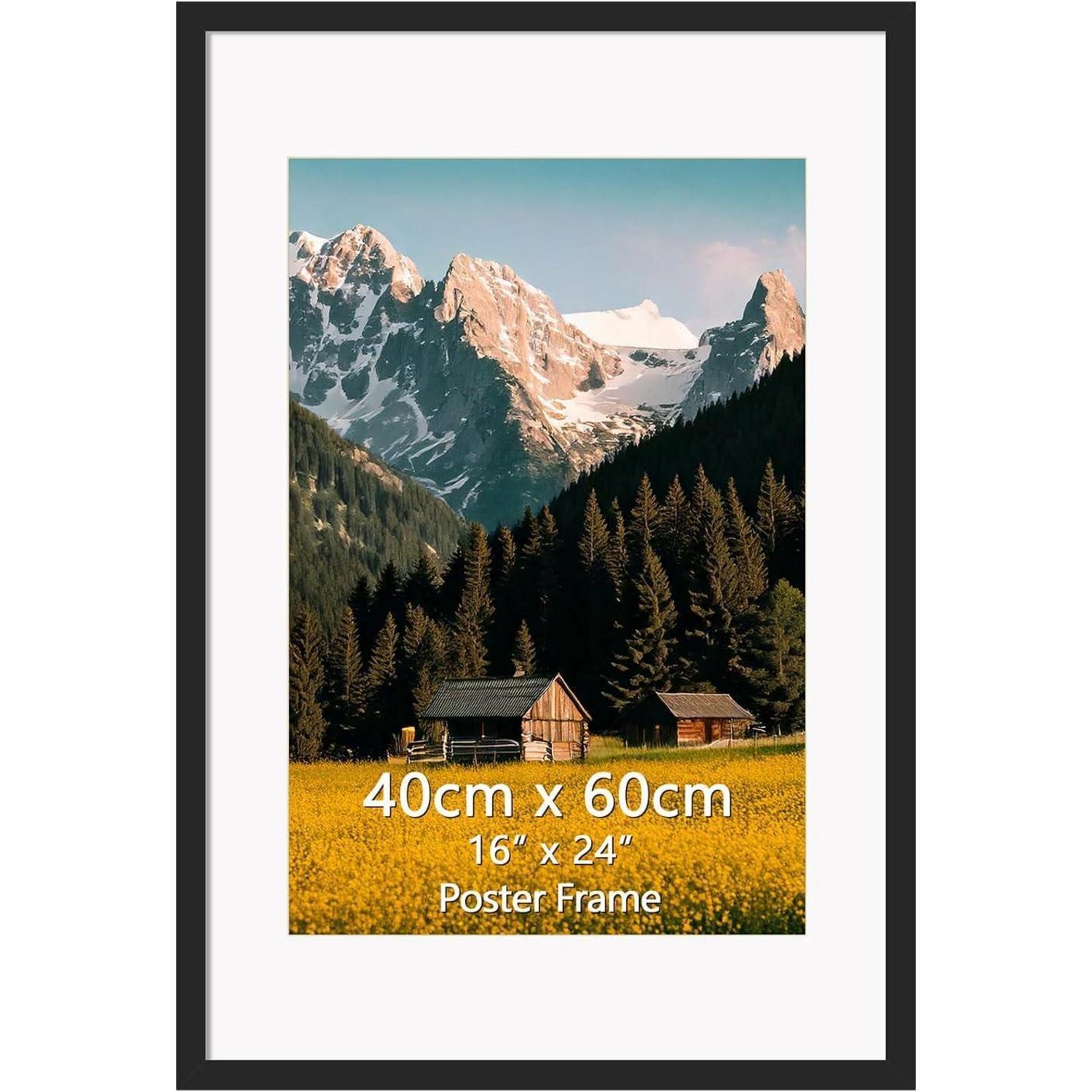 Bilderrahmen 40x60 Cm Schwarz Mit Passepartout Für 30x45 Cm