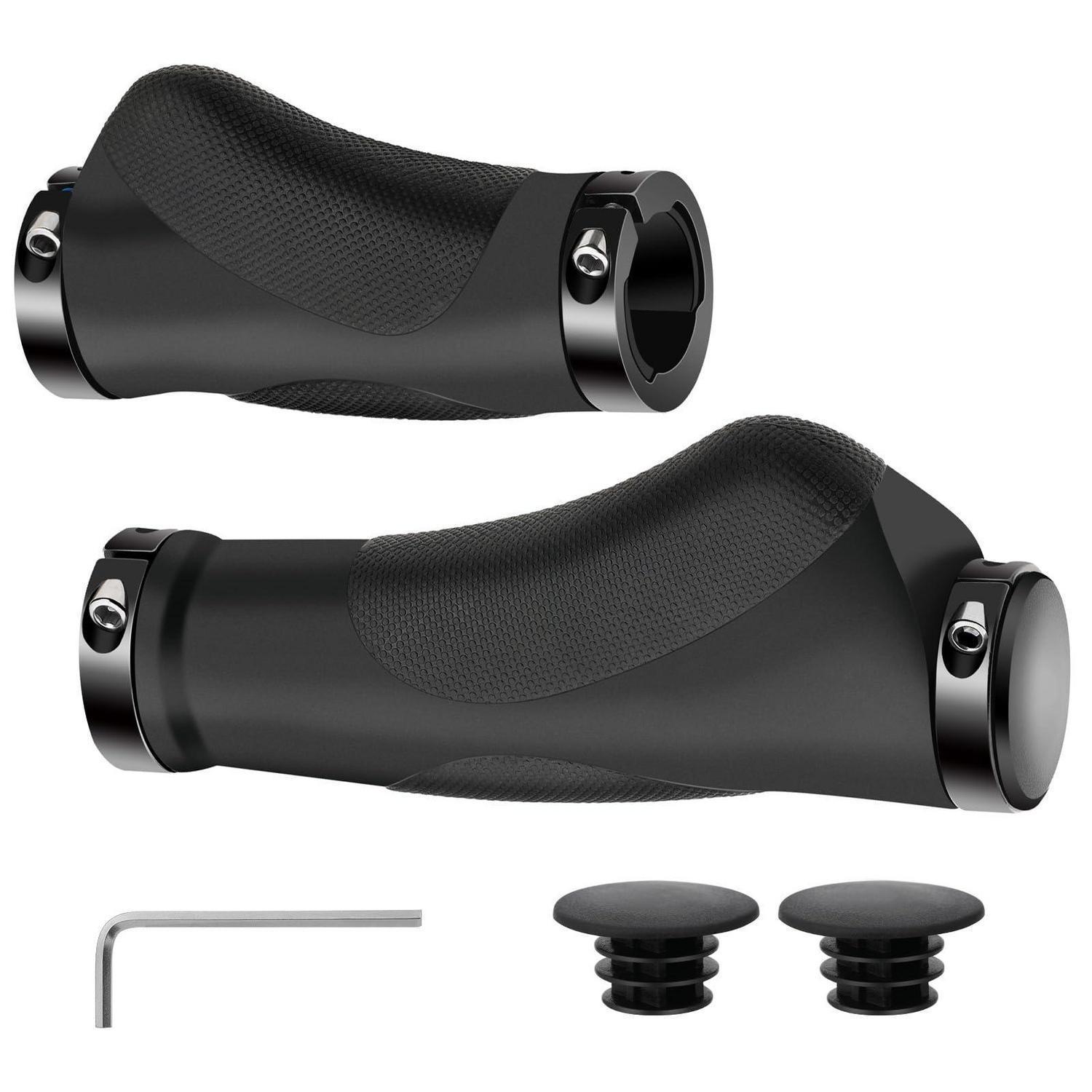 Ergonomische Fahrradgriffe 22mm, Rutschfestes Gummi, Doppel Lock-on, Mtb, E-bike, Cityrad