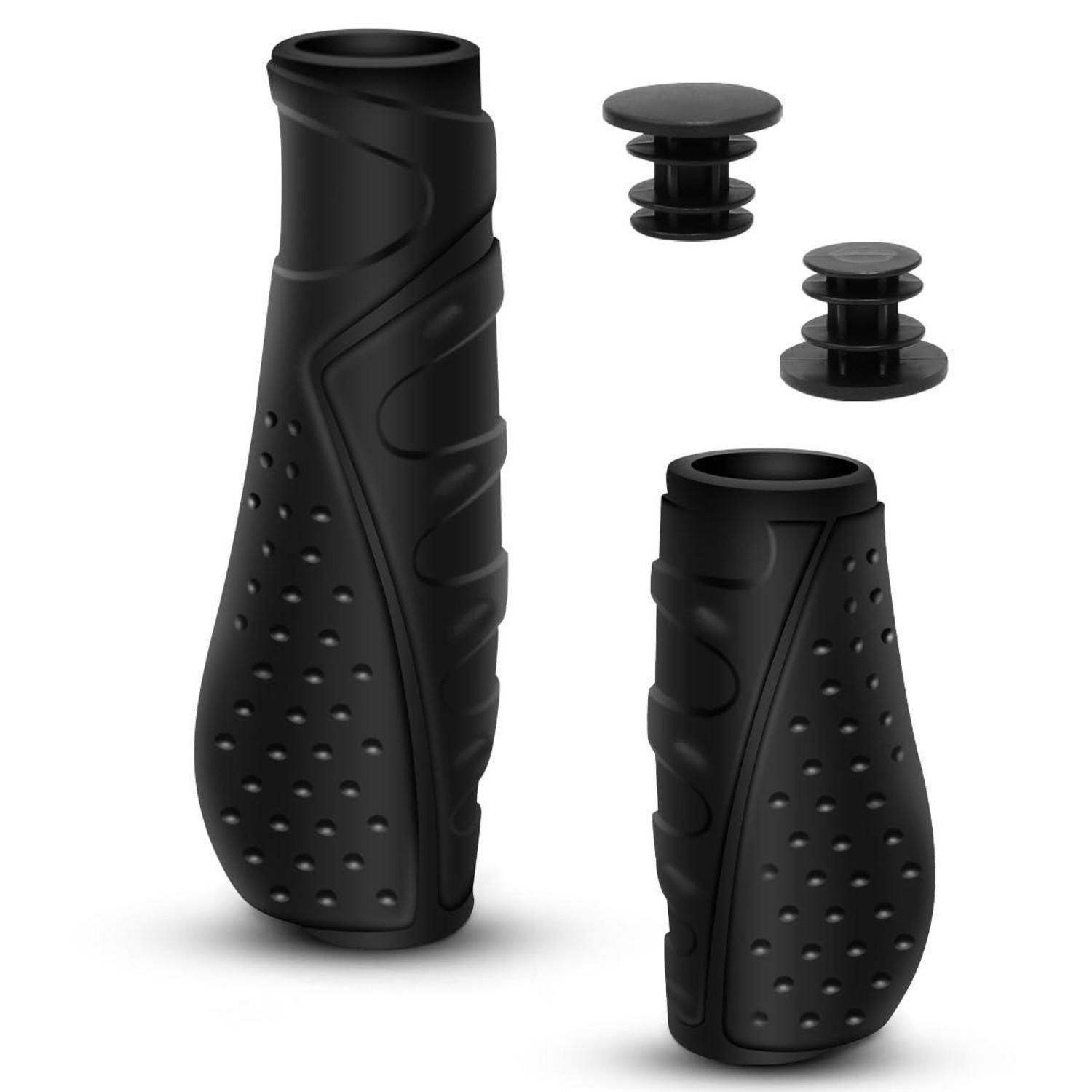 Ergonomische Fahrradgriffe Rutschfest Für Mtb, Klapprad, 22,2mm Lenker, Schwarz